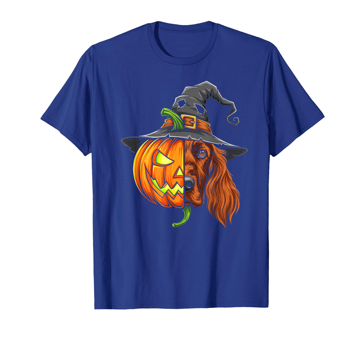 Irish Setter Pumpkin Jack O Lantern Halloween Mens Womens T-Shirt