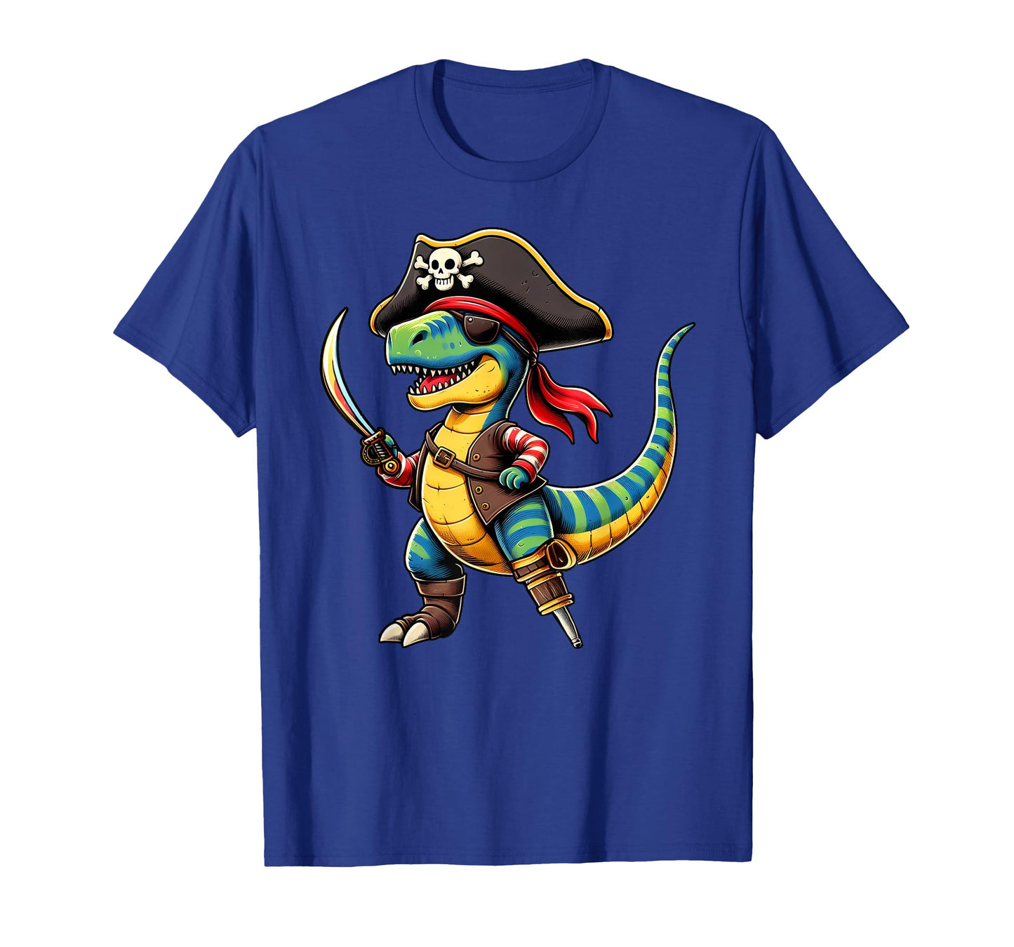 Funny Halloween Boys Kids Toddlers Dinosaur Trex Pirate T-Shirt