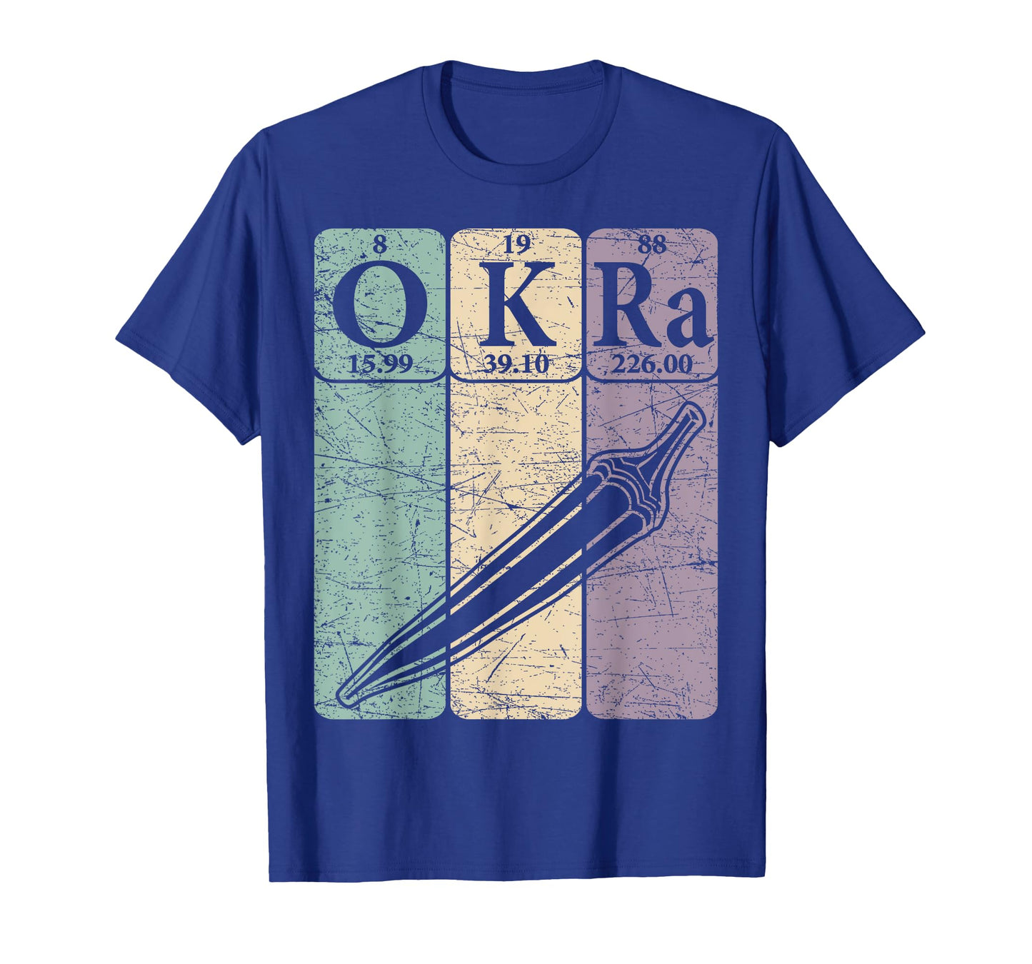 Okra Periodic Table Elements Okra Vegetable Retro T-Shirt
