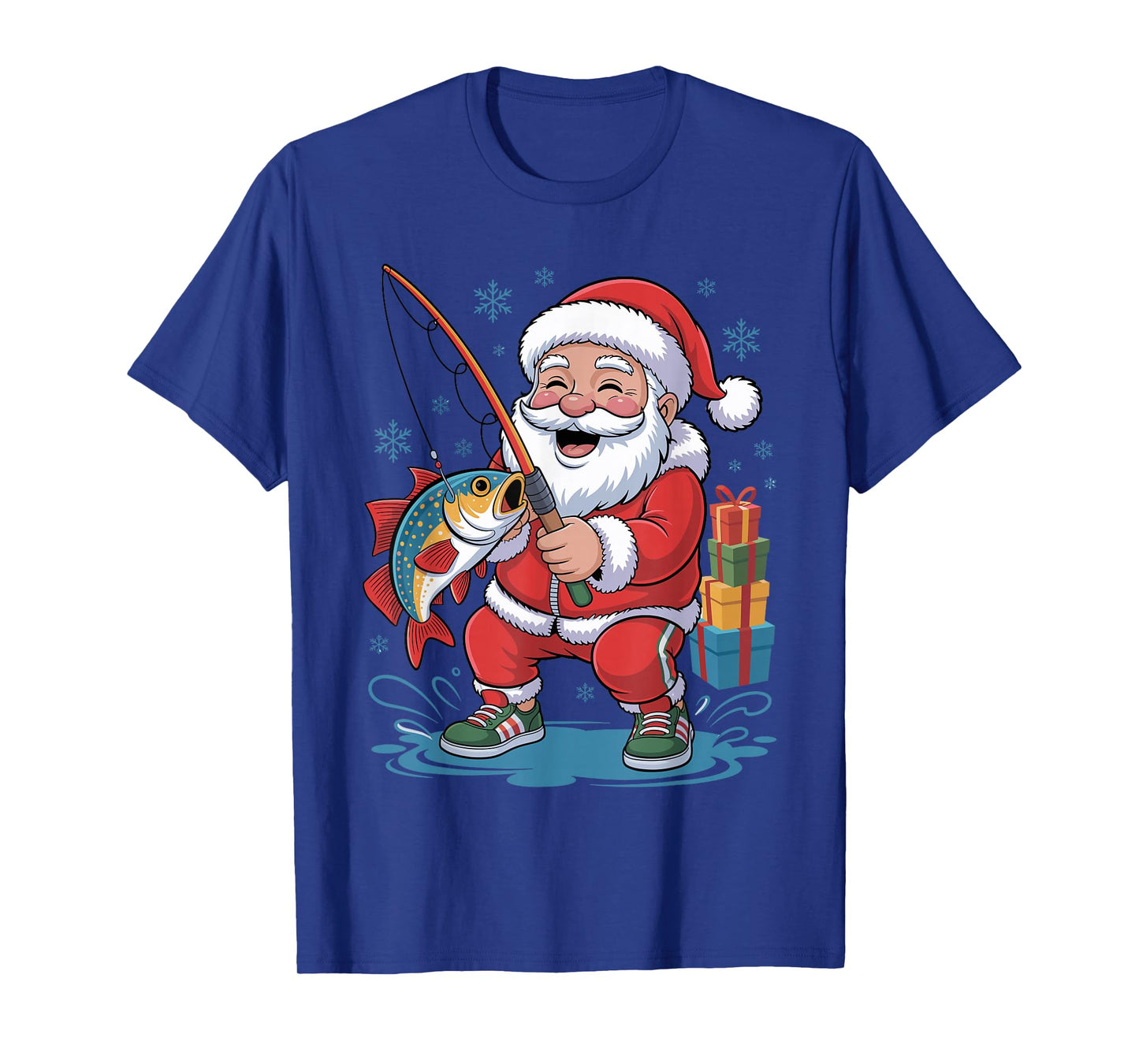 Fisherman Santa Funny Fishing Lovers Xmas Christmas Pajama T-Shirt