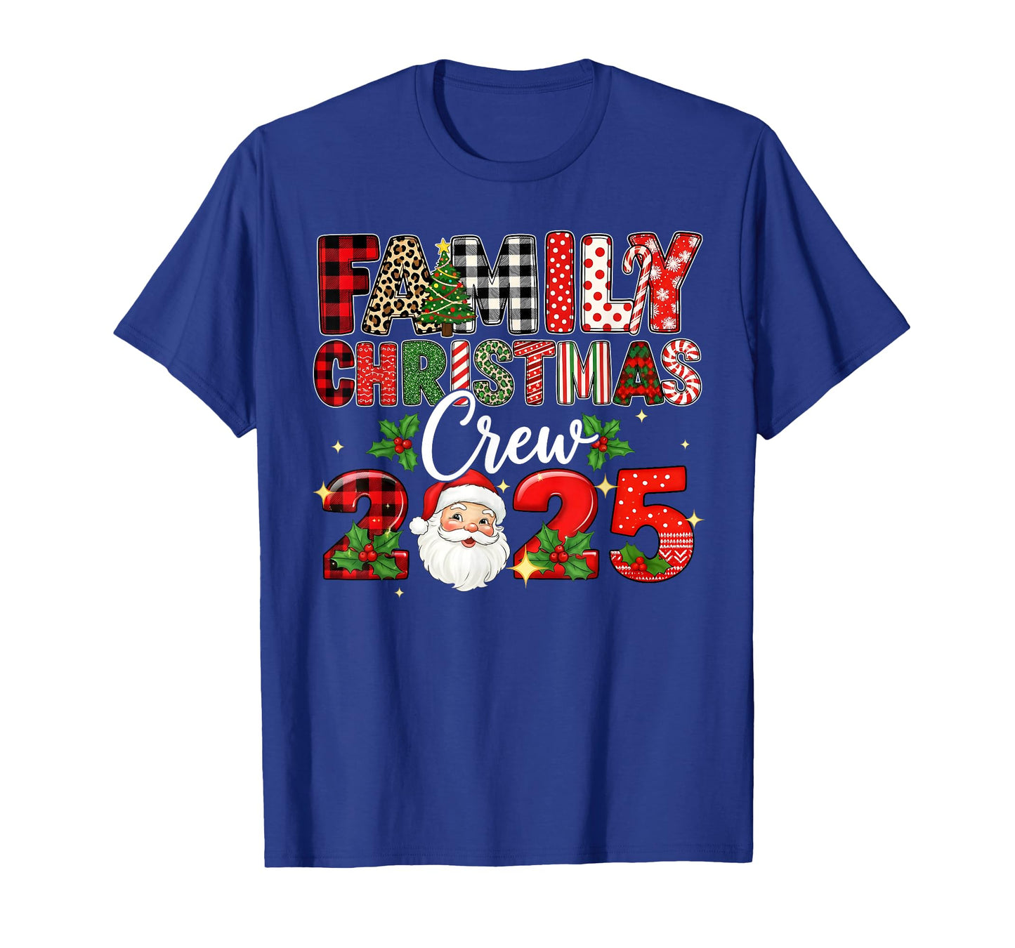 Family Christmas Crew 2025 Xmas Santa Squad Pajamas Holiday T-Shirt