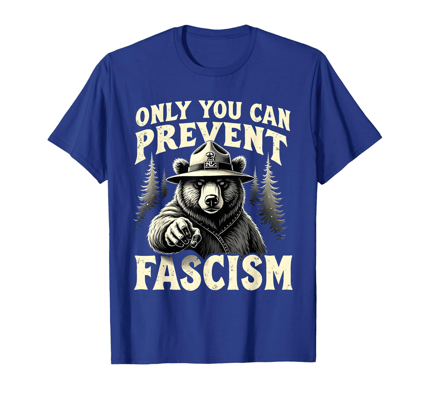 Bear Forest Political Satire Prevent Fascism Vintage Style T-Shirt