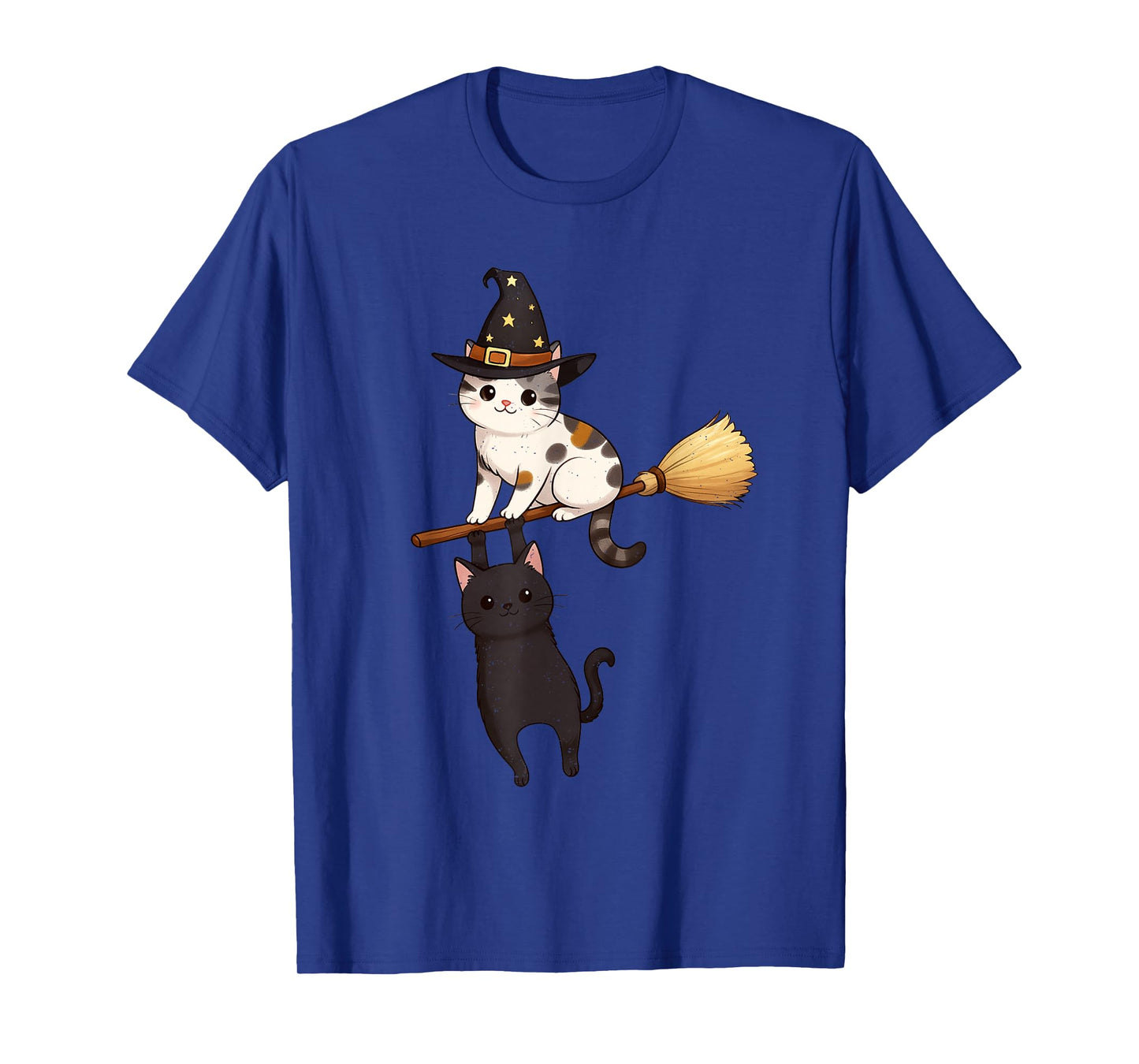 Cat Witch Halloween Cute Kitten Lover Feline Spooky Season T-Shirt