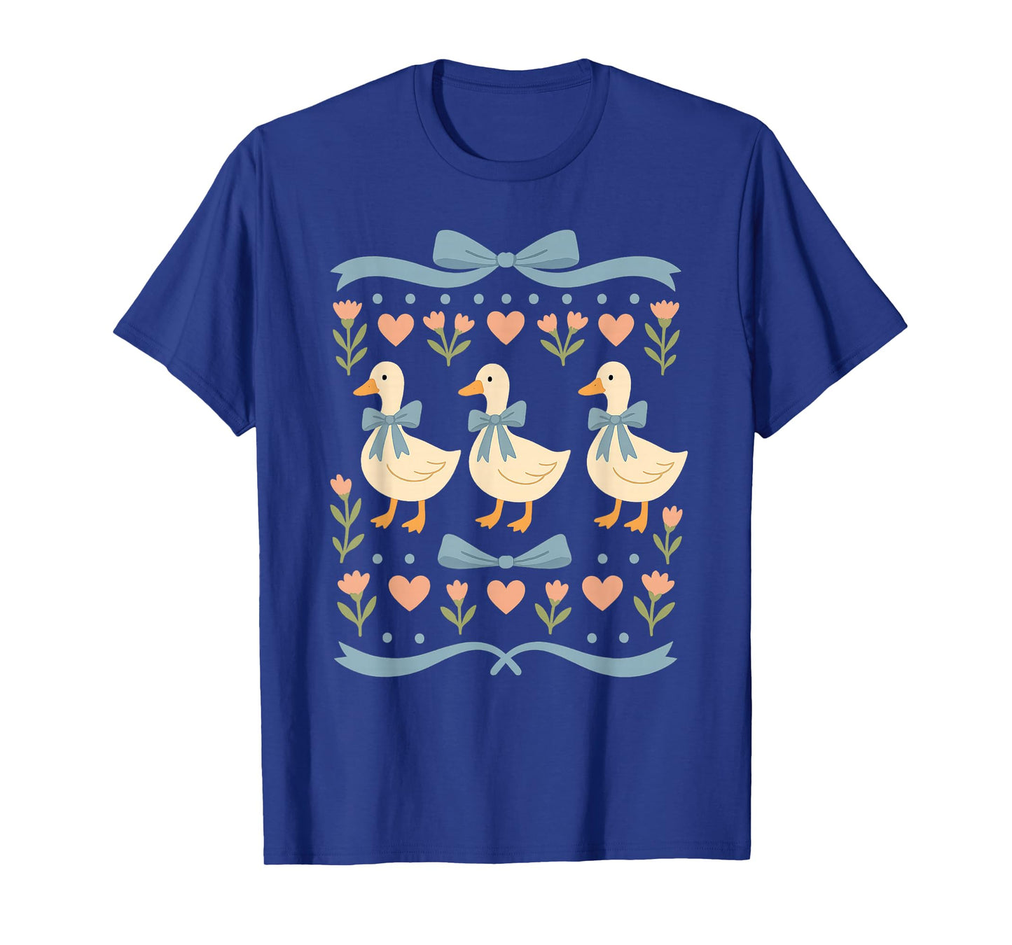 1980s Blue Ribbon Goose With Hearts - Vintage 80s Goose T-Shirt