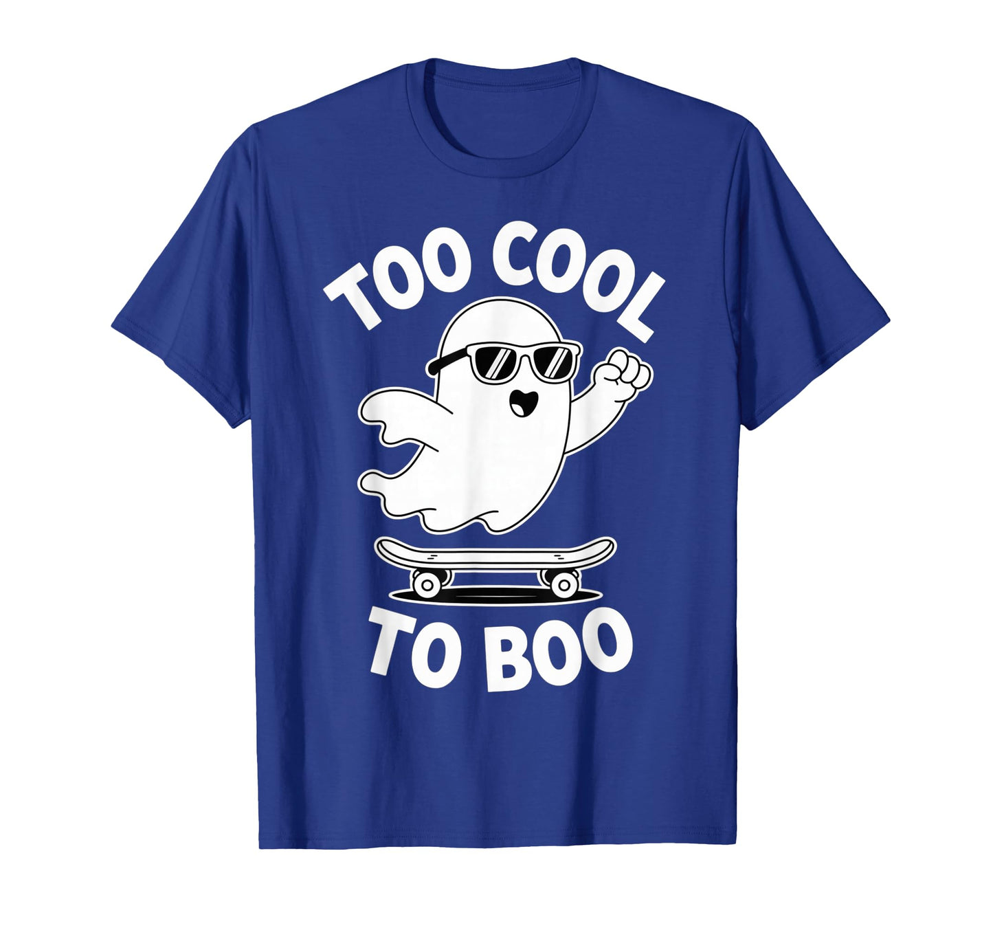 Funny Ghost On Skateboard Retro Halloween Costume Kids Boys T-Shirt