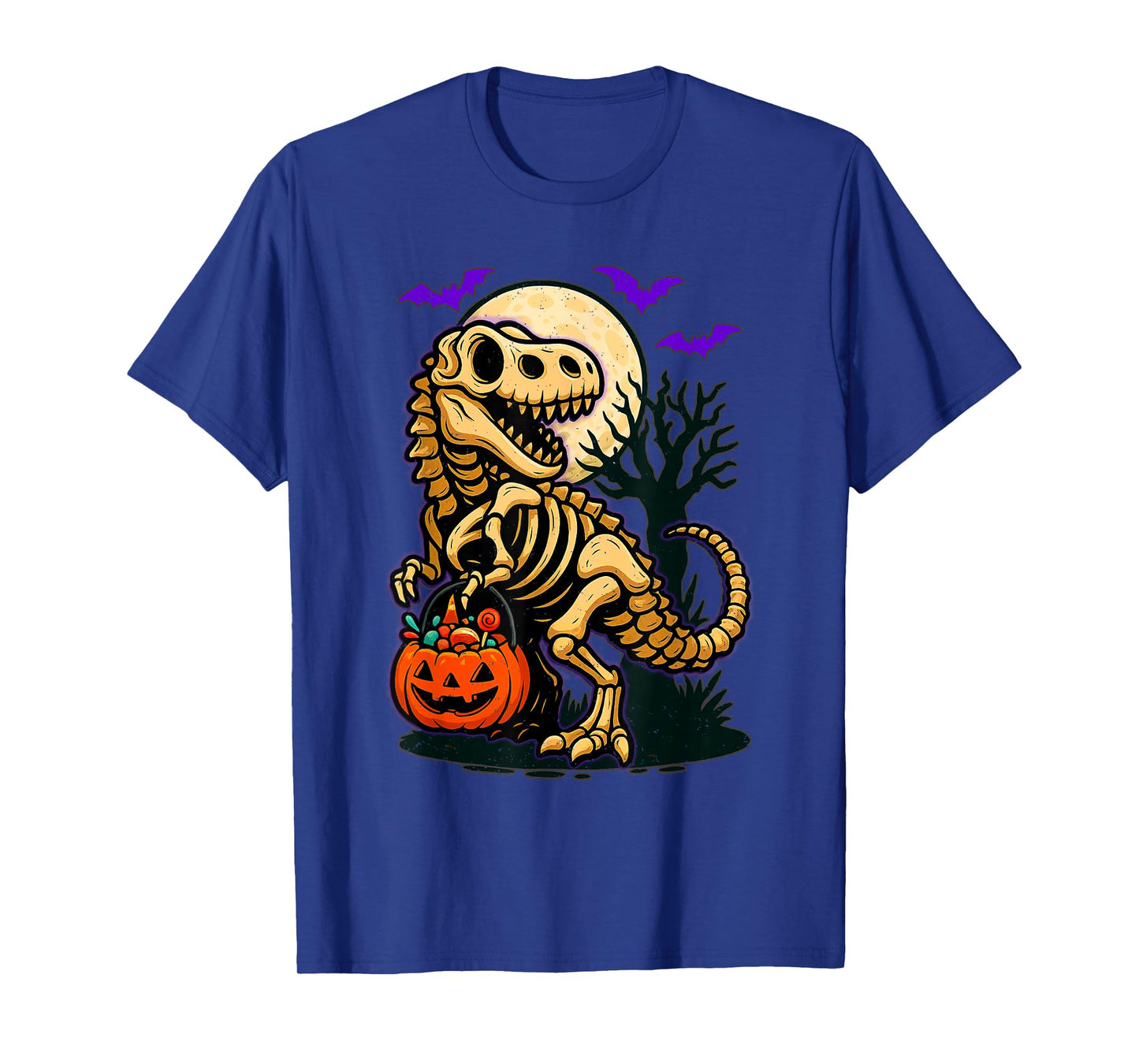 Dinosaur Skeleton Trick Or Treat Halloween T-rex Boys Girls T-Shirt