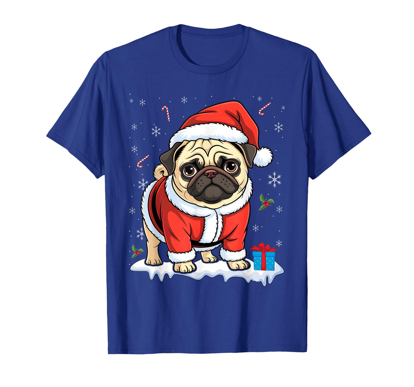 Pug Santa Costume Christmas Pajama Cute Dog Puppy Lover Xmas T-Shirt