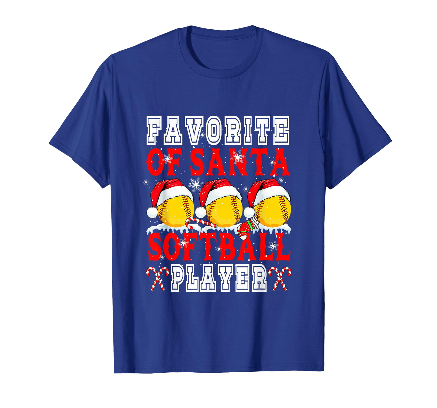 Favorite of Xmas Santa Funny Softball Player Matching Team T-Shirt