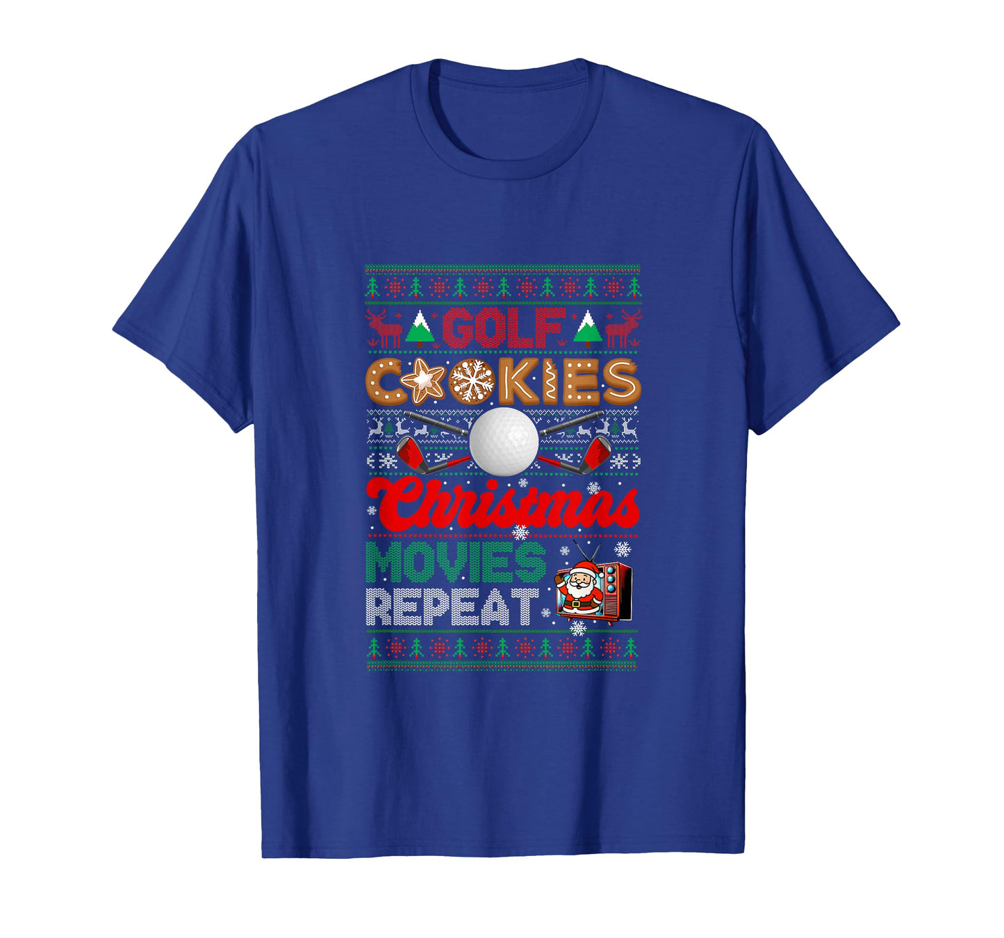 Golf Cookies Christmas Movies Repeat Sweater Player T-Shirt