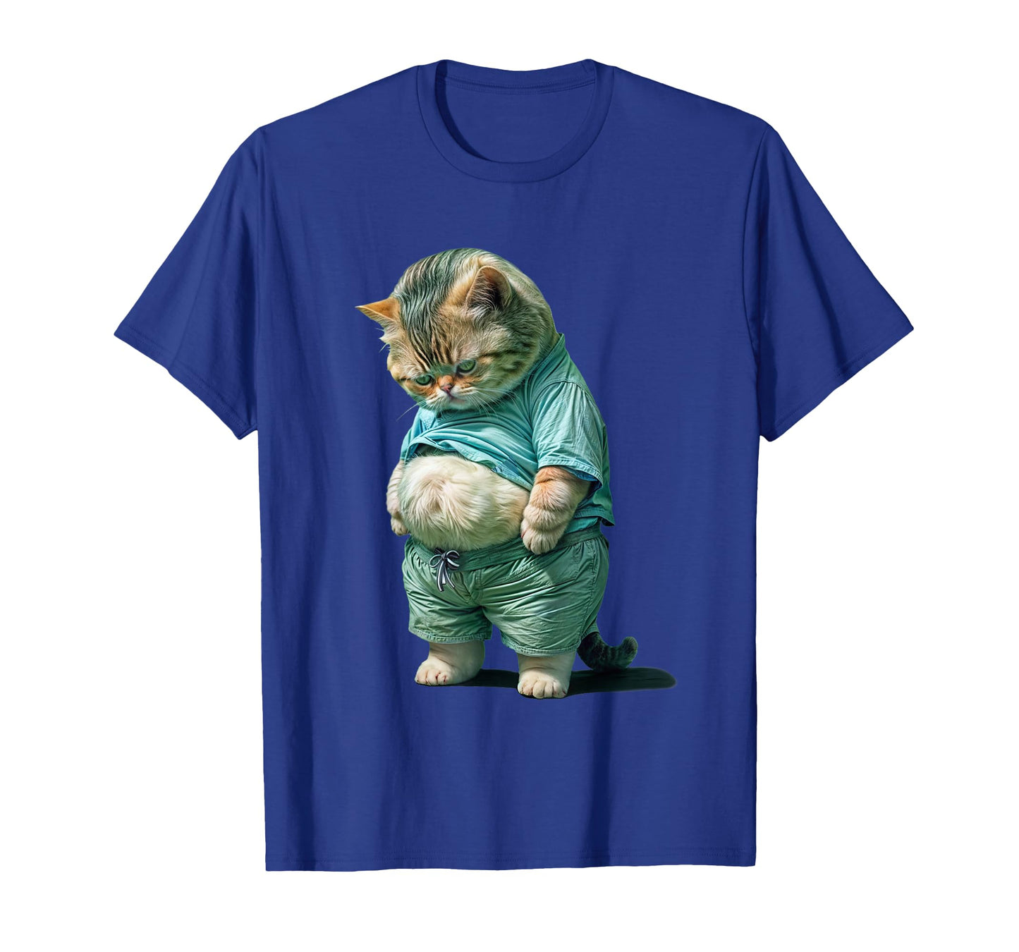 Funny fat Cat IA art design print T-Shirt