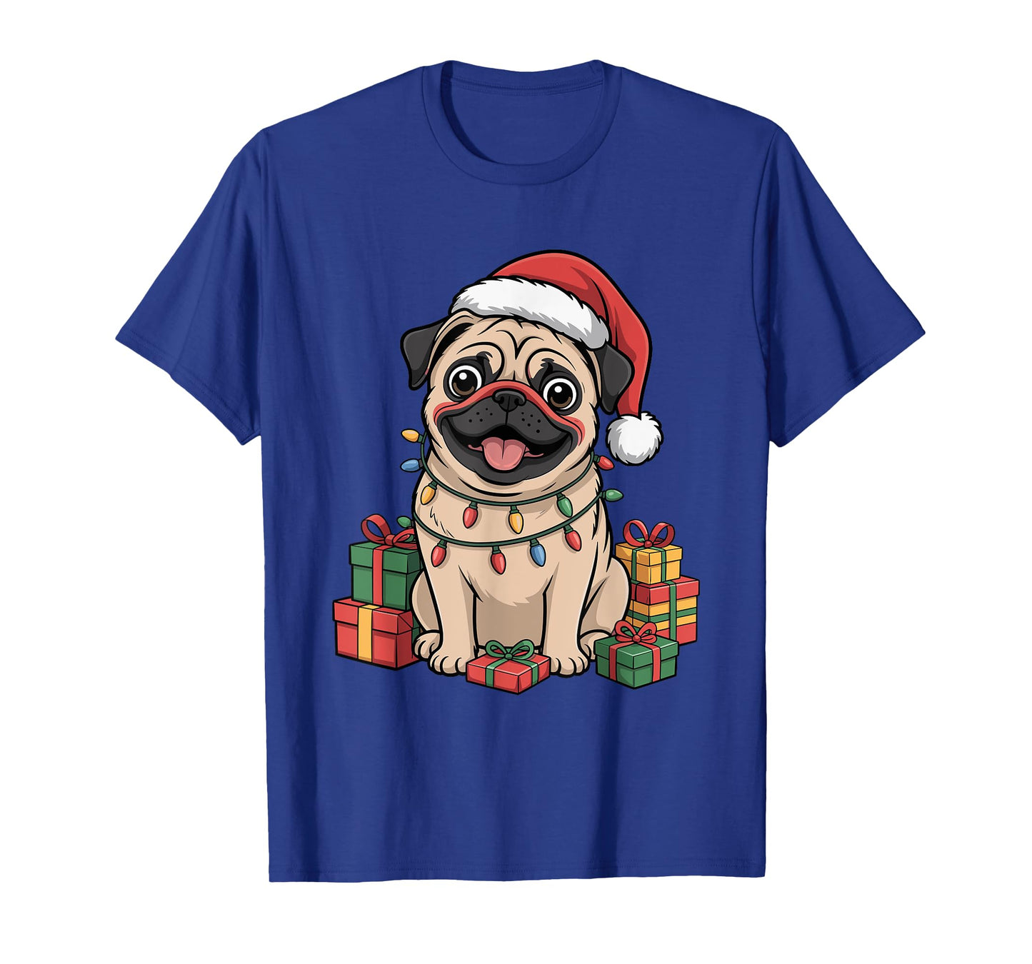 Cute Pug Christmas Xmas Design Funny Dog Lover Holiday T-Shirt