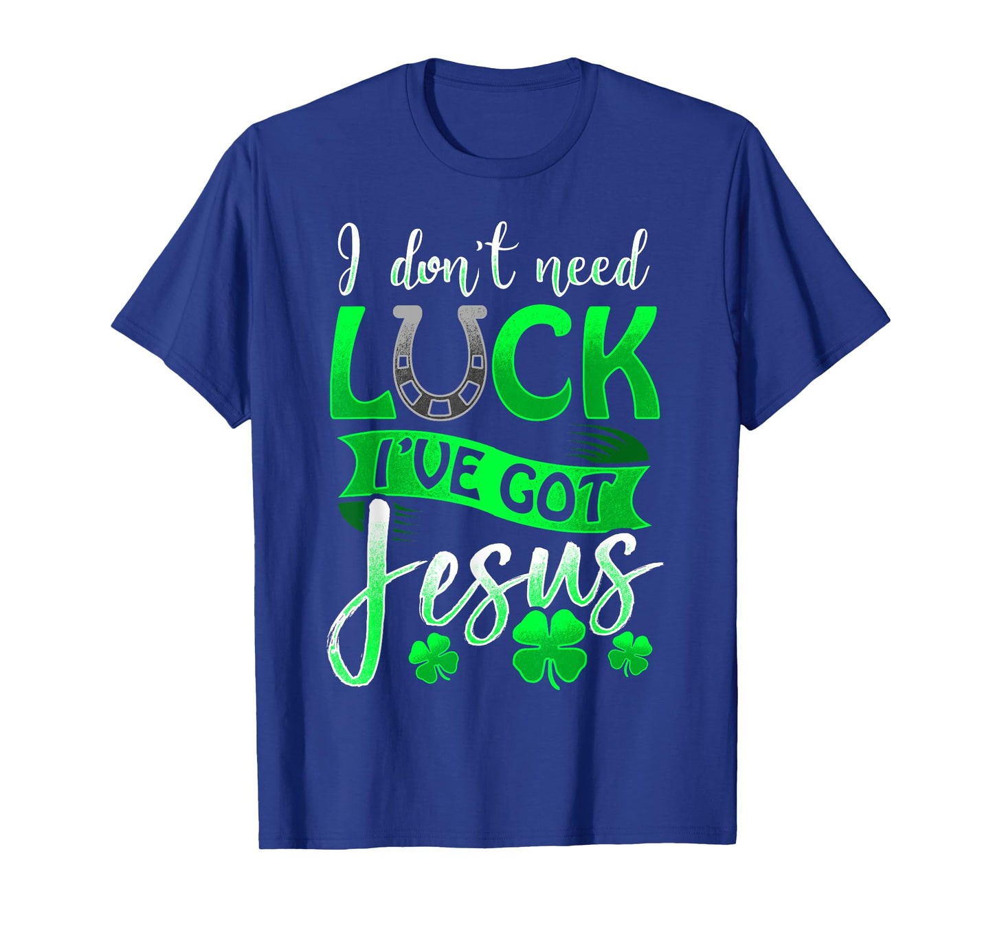 Lucky Irish Holiday by 3C St. Patrick's Day Christian Unisex Black Cotton/Polyester T-Shirt, Small, Short Sleeve, Round Neck, Casual, All Seasons, Letter Print, Horse & Jesus Theme
