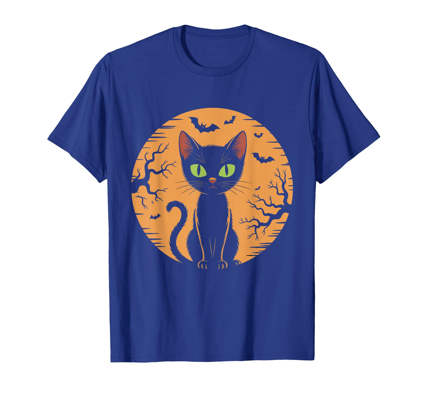 Spooky Cat Halloween Cat Costume Retro Moon Cat T-Shirt
