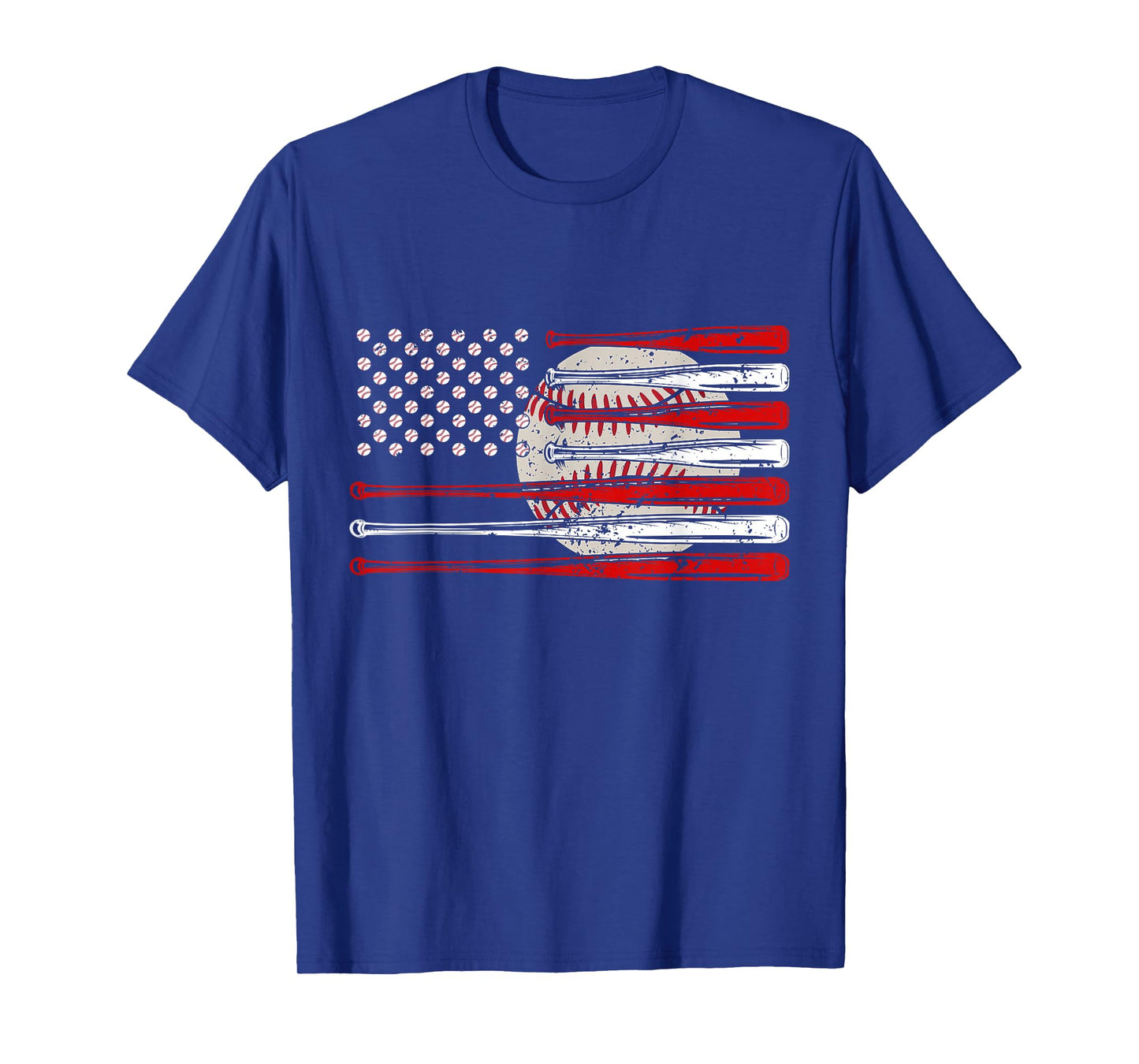 Vintage Baseball American Flag USA For Men Women Dad Mom T-Shirt