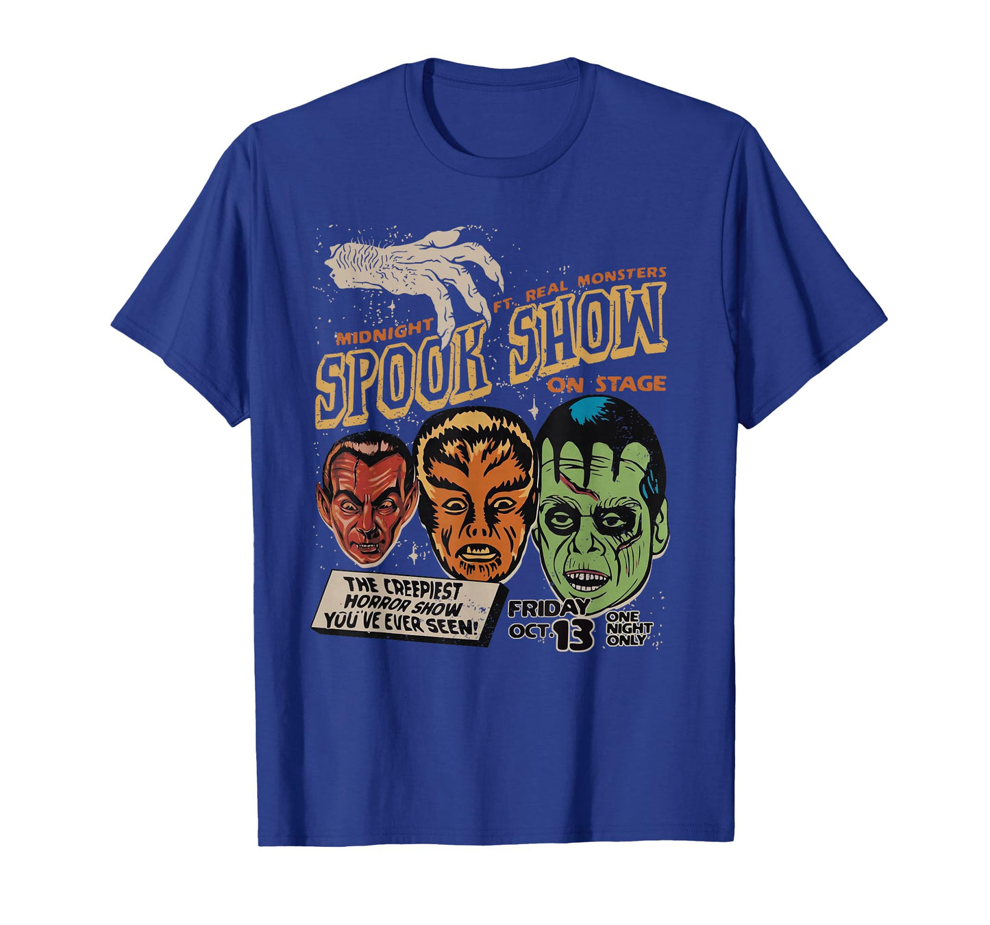 Vintage Funny Midnight Spook Show Monsters Frankenstein T-Shirt