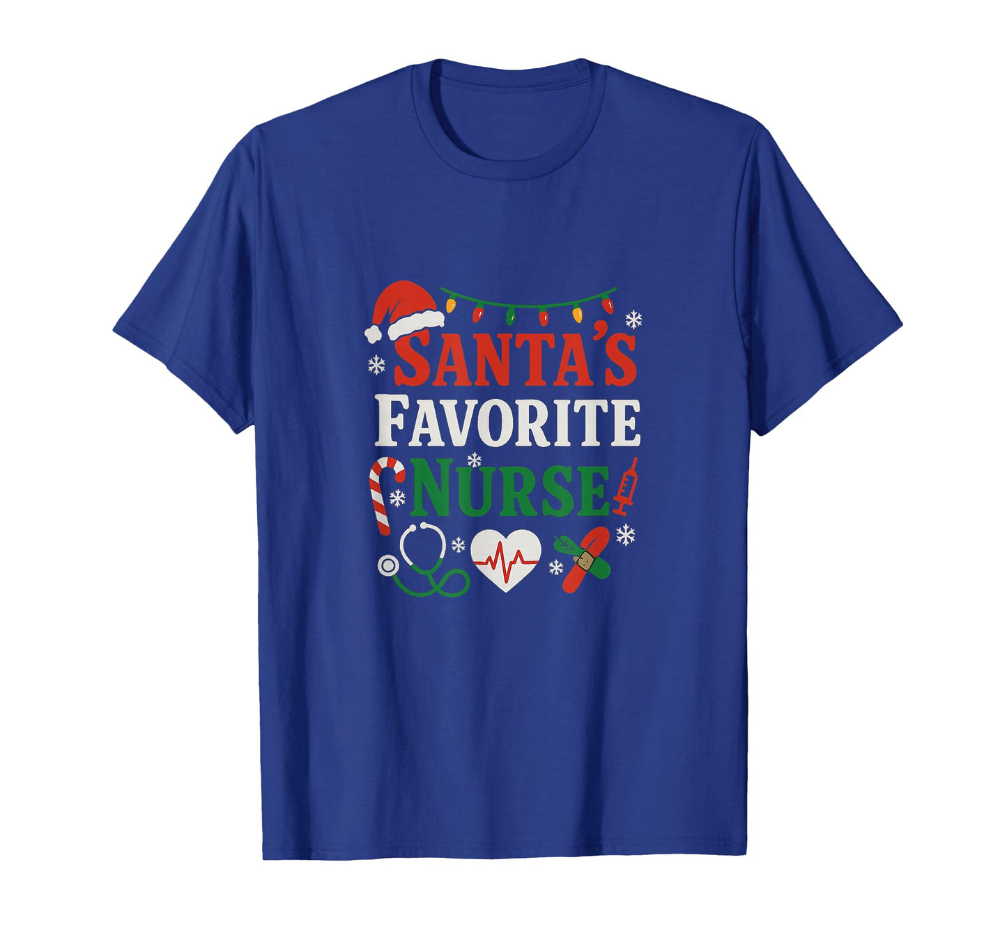 Santa’s Favorite Nurse Christmas Design T-Shirt