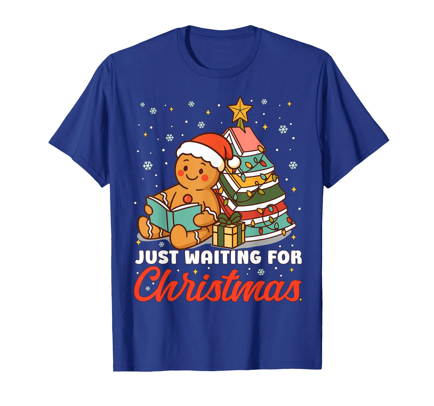 Just Waiting for Christmas Gingerbread Christmas Book Kids T-Shirt