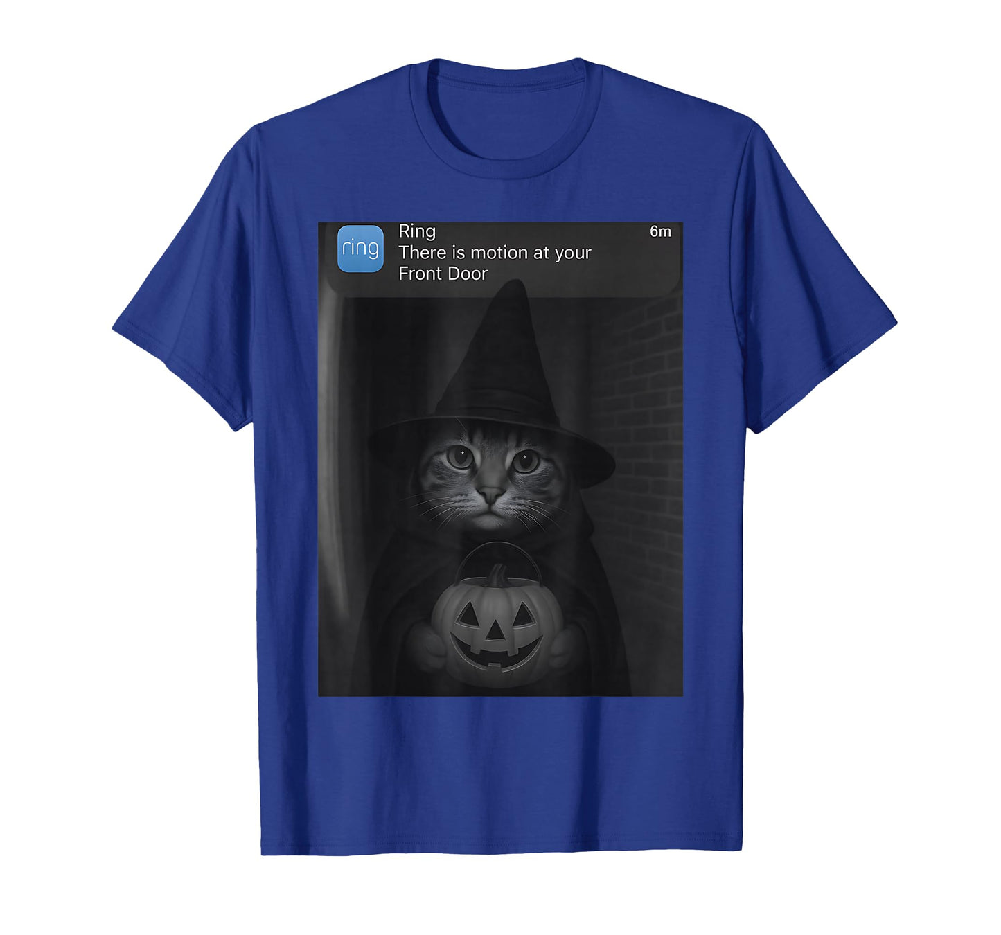 Ring There is Motion at Your Front Door Halloween Cat Witch T-Shirt
