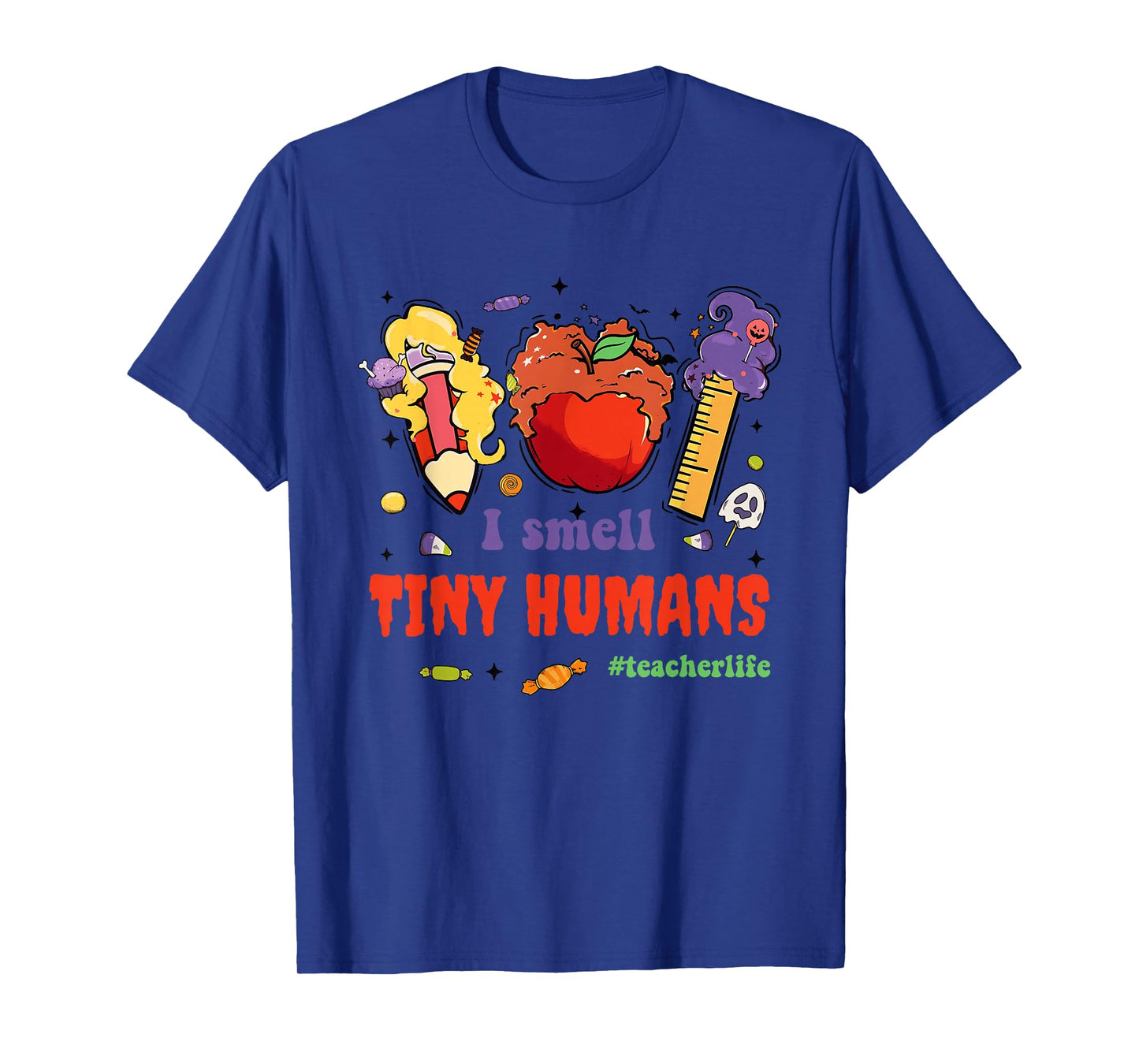 I Smell Tiny Humans Teacher Life Spooky Ghost Halloween T-Shirt