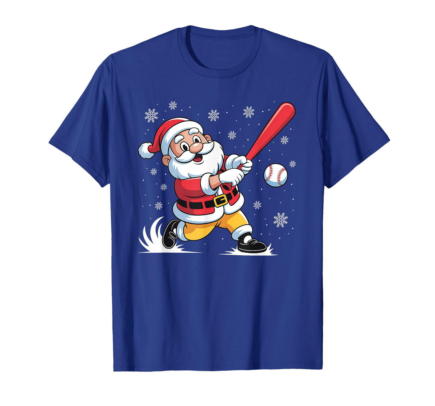 Santa Playing Baseball Christmas Baseball Player Boys Men T-Shirt