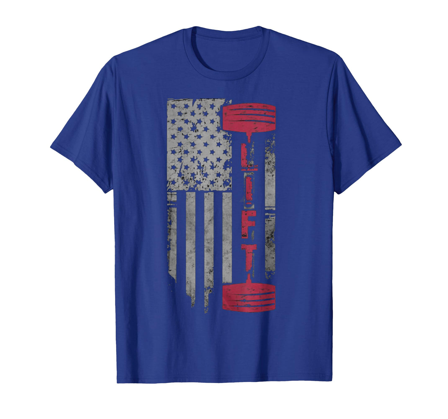 Patriotic Shirt Weight Lifting USA Flag Fitness Train Gift Women Kids Men T-Shirt