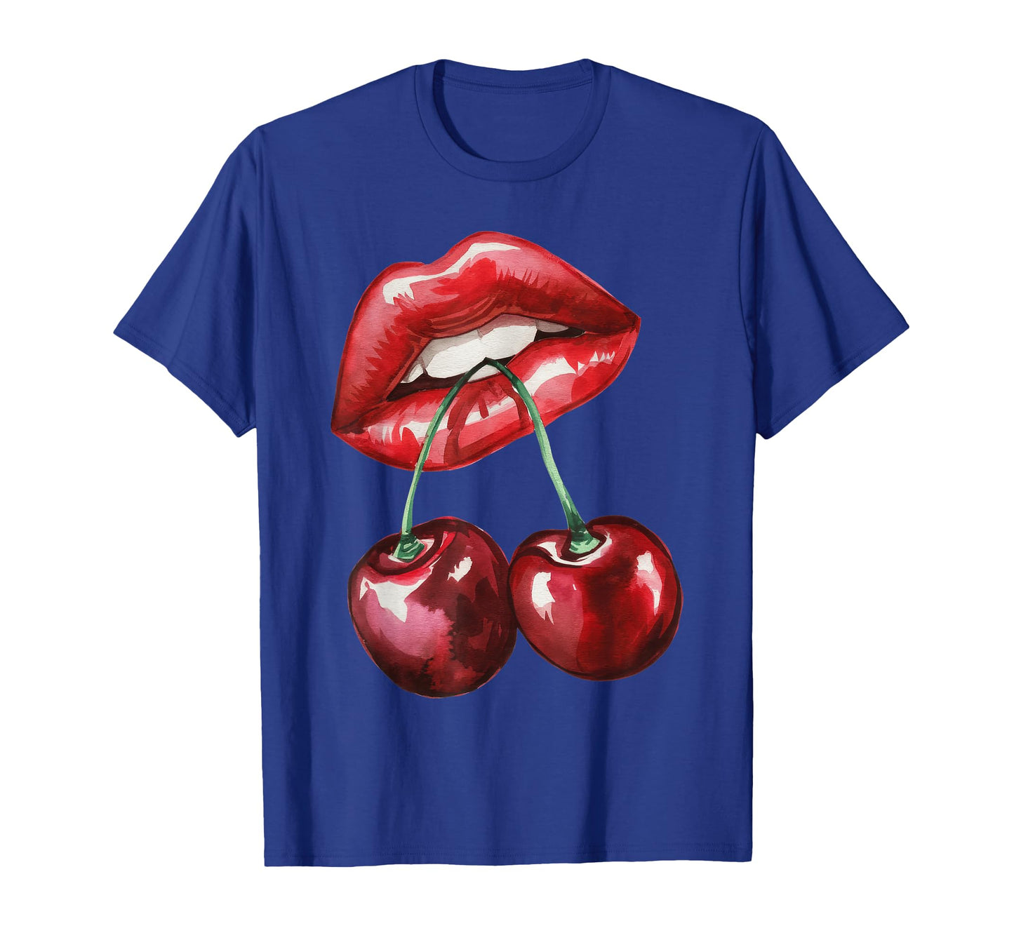 Sexy Lips Cherry Trendy Vintage Retro Cherry Valentines Day T-Shirt