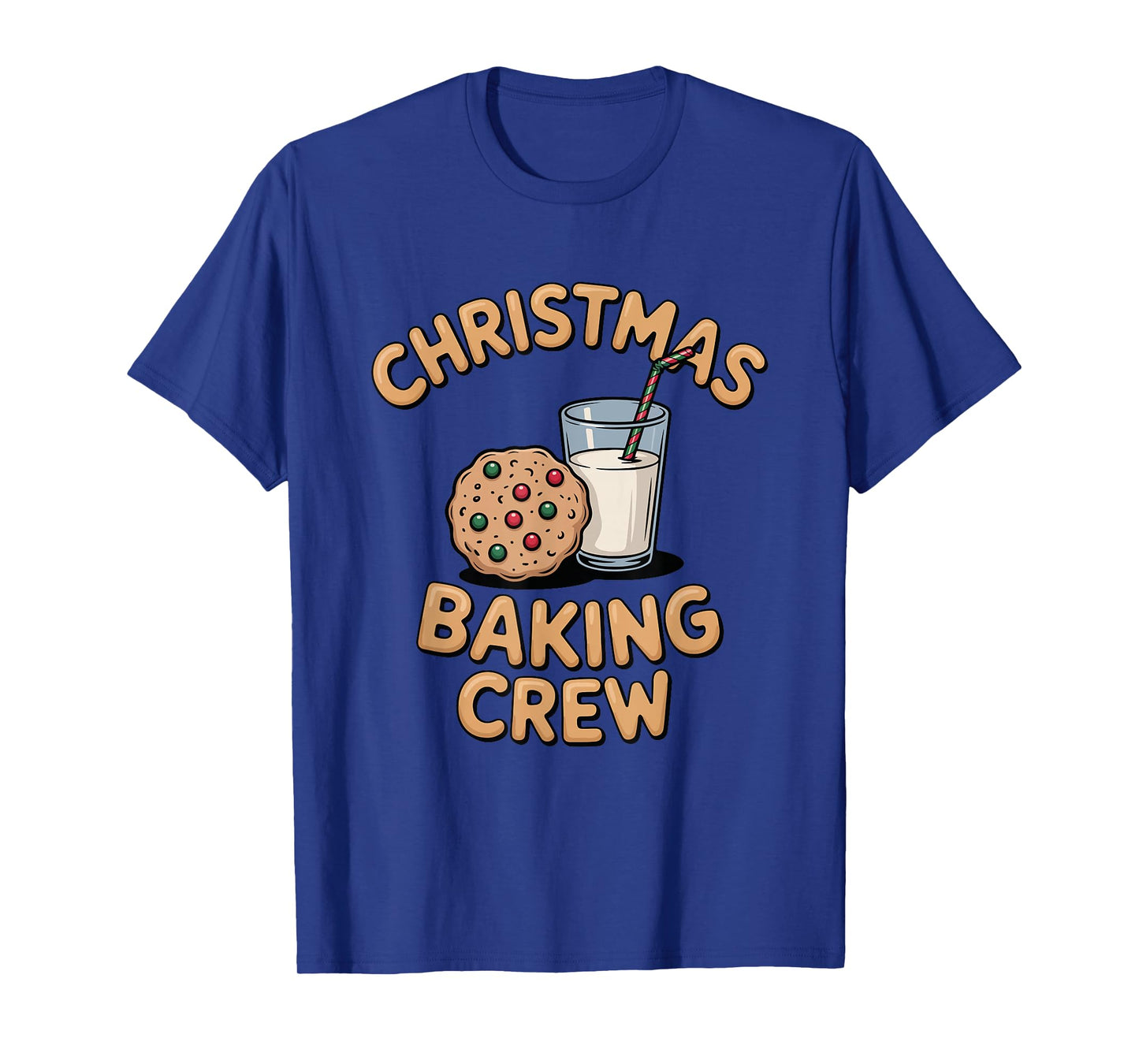 Cookie Christmas Baking Crew Milk Design T-Shirt