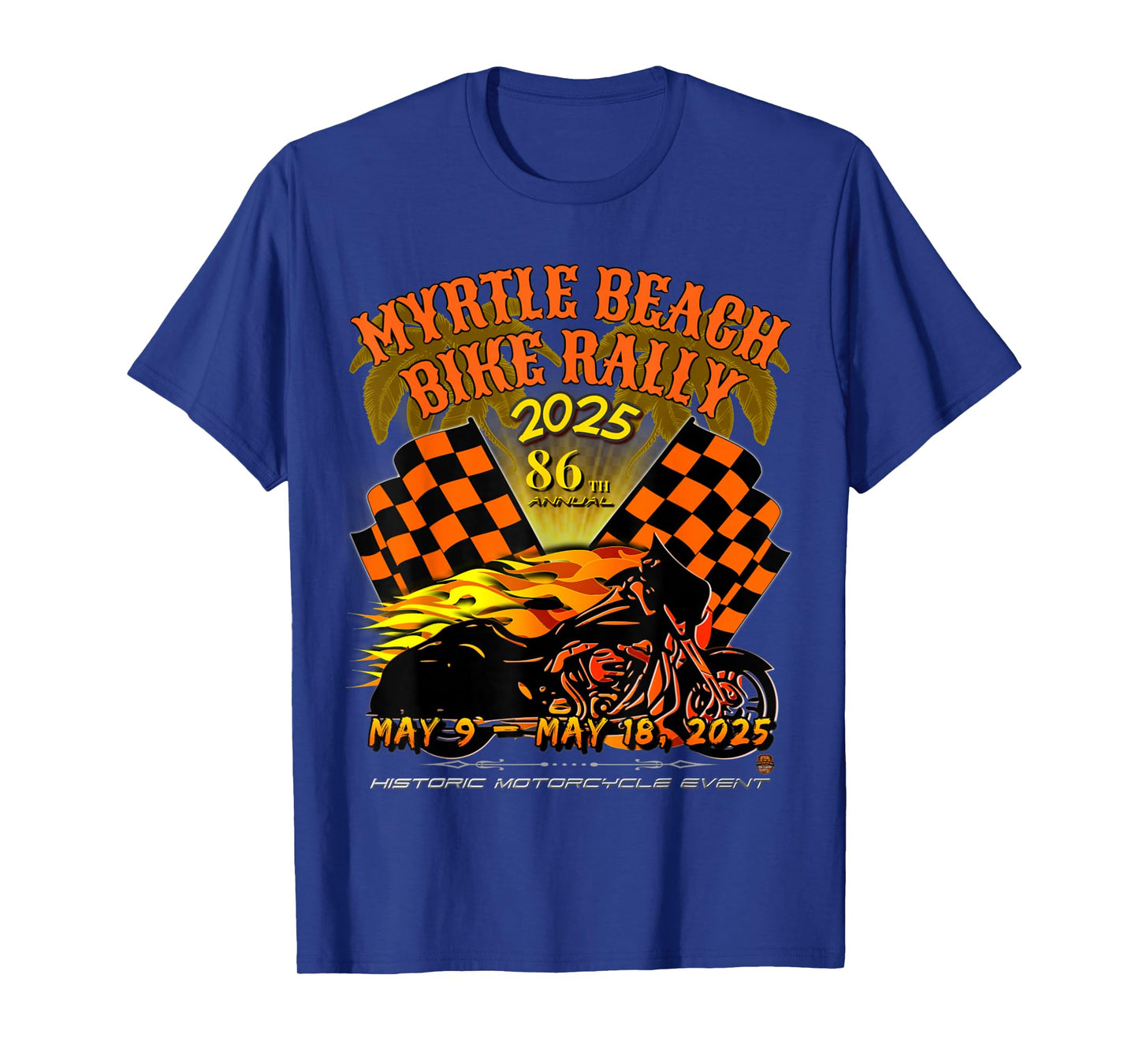 2025 MYRTLE BEACH BIKE RALLY 86 ANNUAL VINTAGE ART ON FRONT T-Shirt