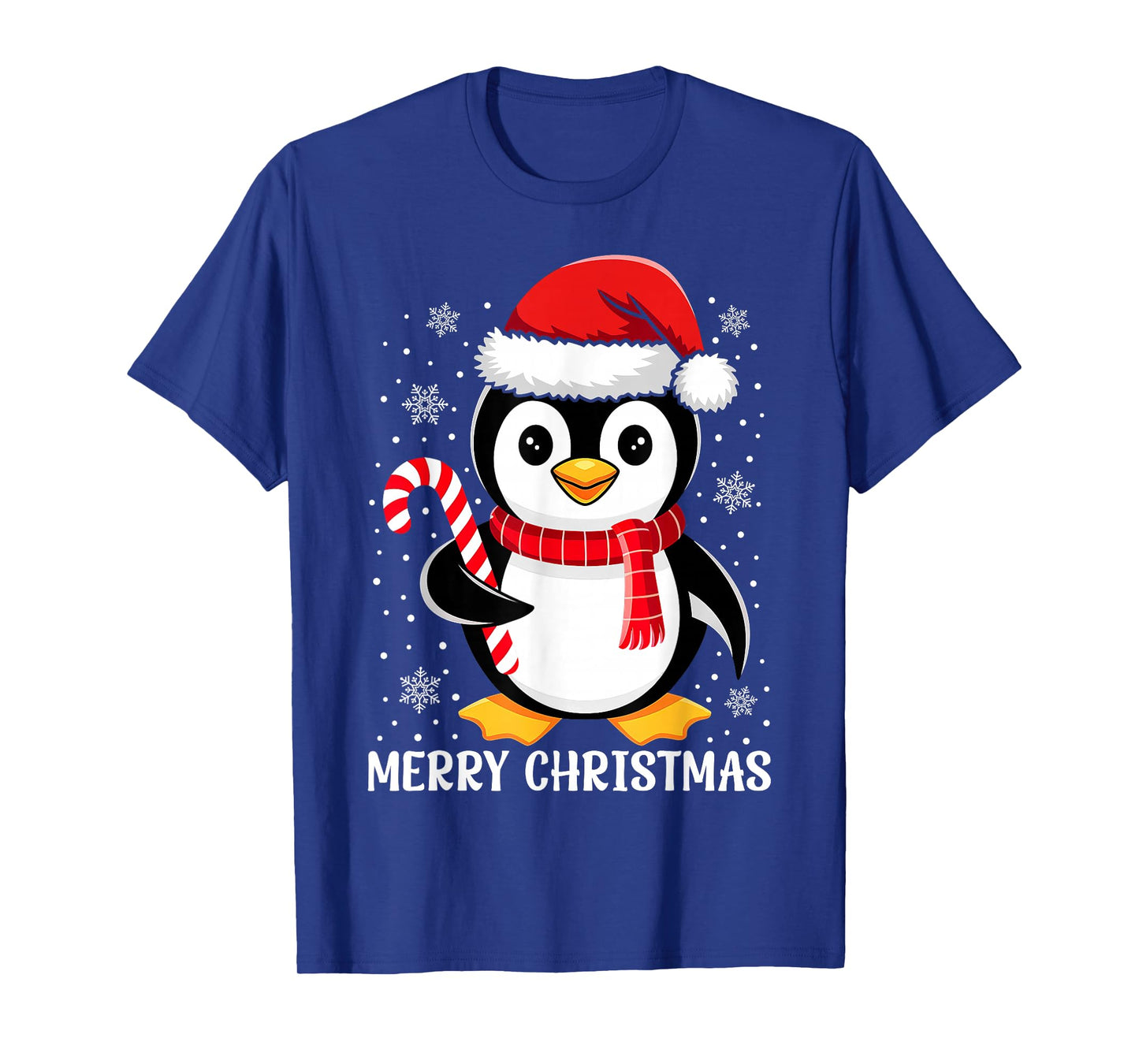 Merry Christmas Penguin Red Santa Hat Funny Xmas Pajamas T-Shirt