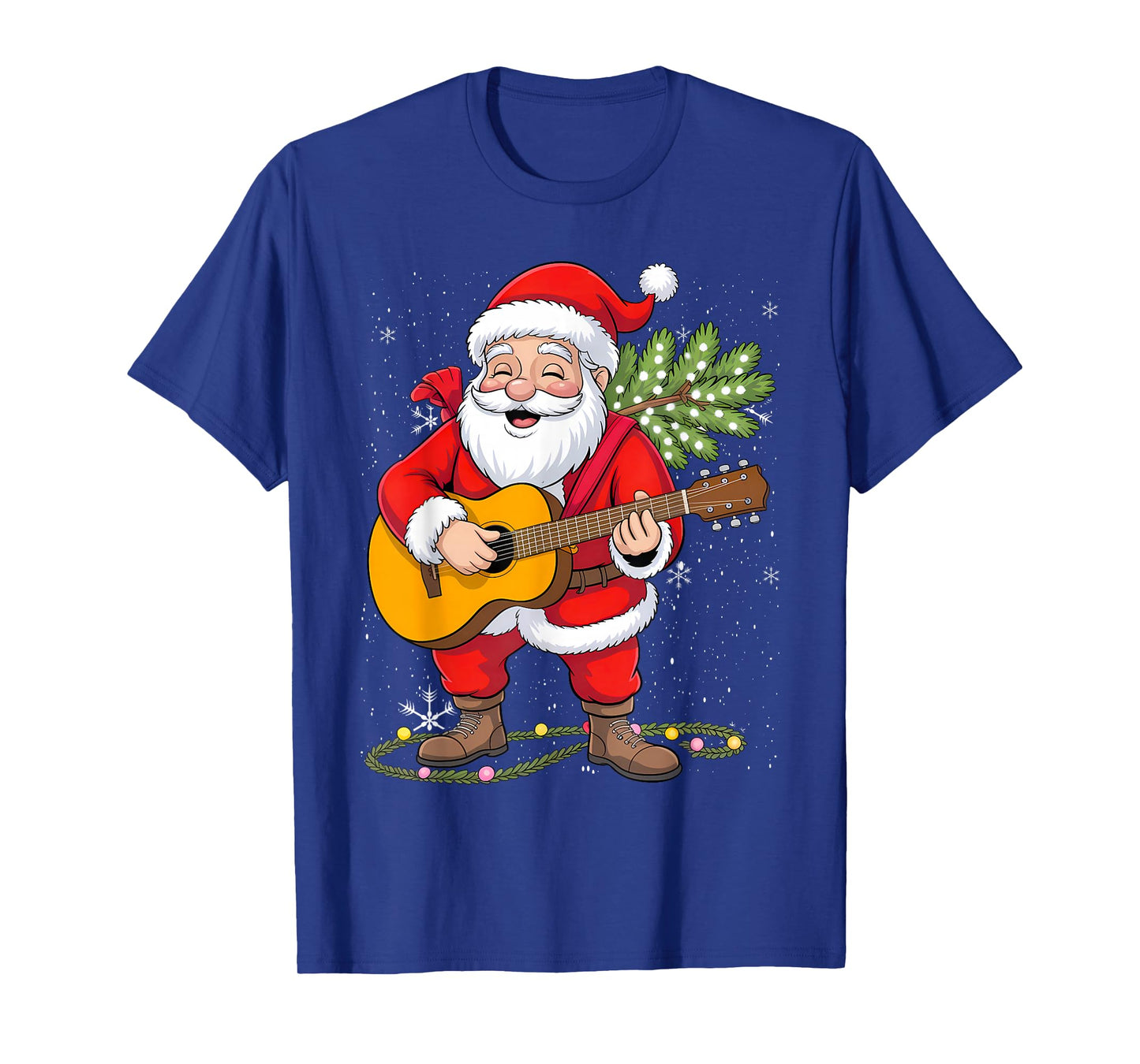 Santa Playing Guitar Christmas for Players T-Shirt