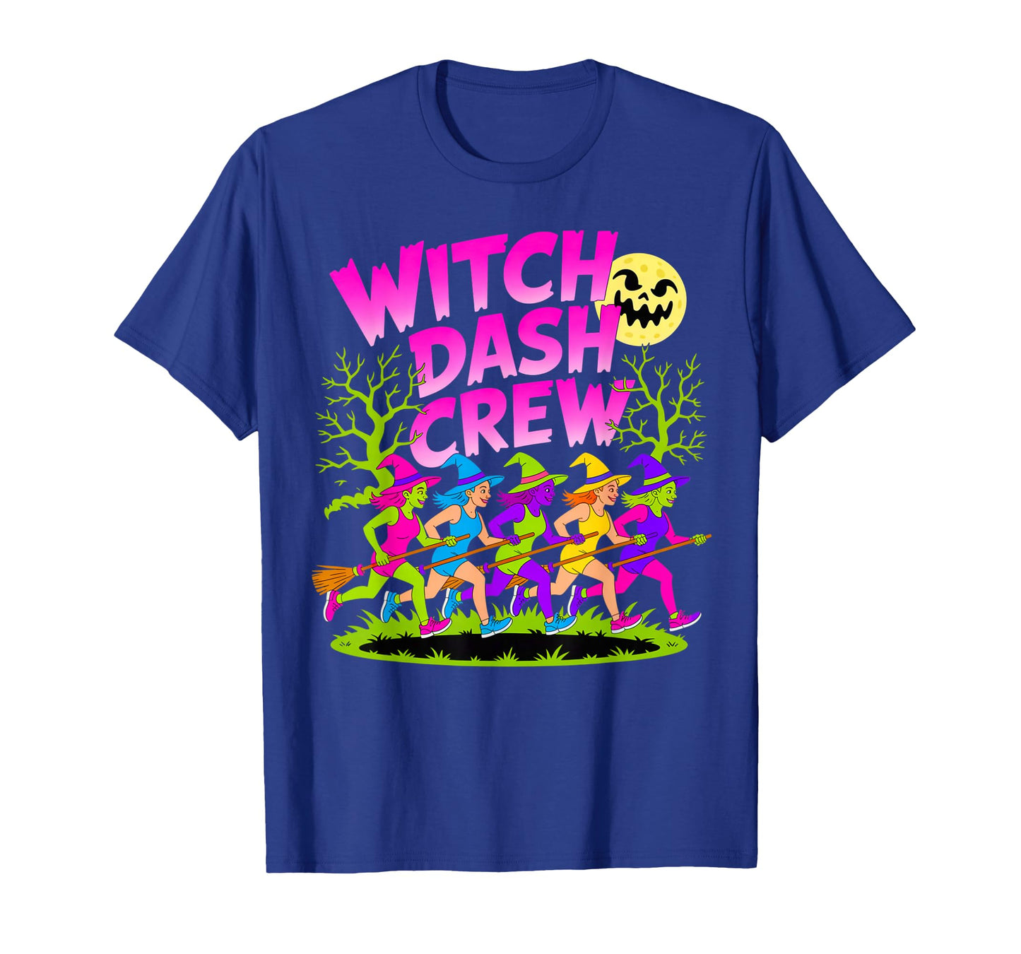 Witch Dash Crew Runner Costume Halloween Running Womens Team T-Shirt