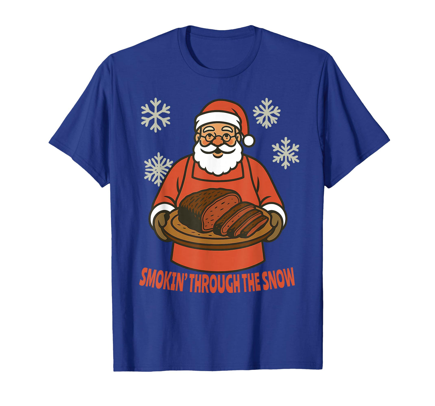 Funny Santa Smokin Brisket BBQ Christmas Holiday Party Humor T-Shirt