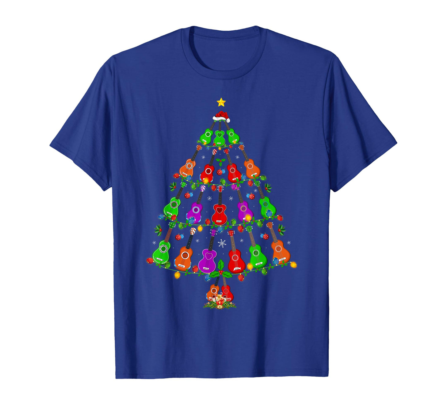 Ukulele Guitar Christmas Tree Funny Music Lover Musical Xmas T-Shirt