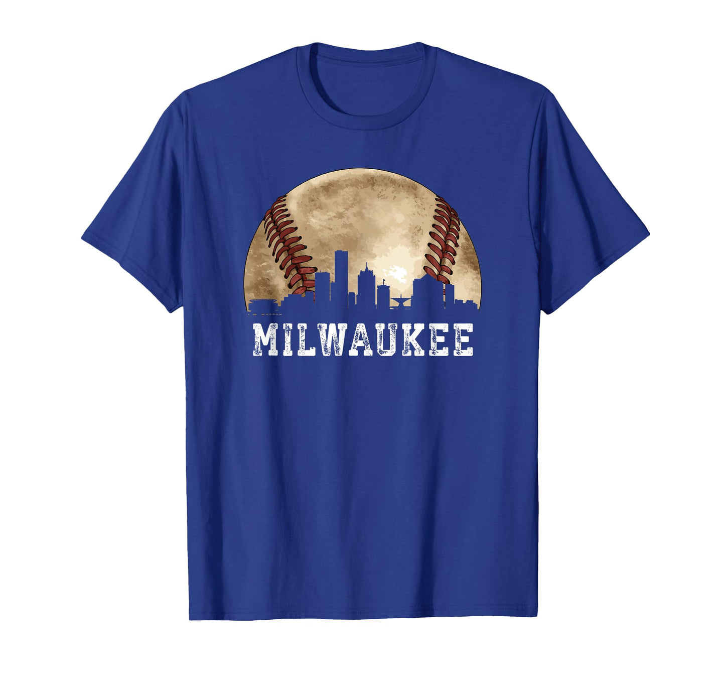 Milwaukee Skyline City Vintage Baseball Lover T-Shirt