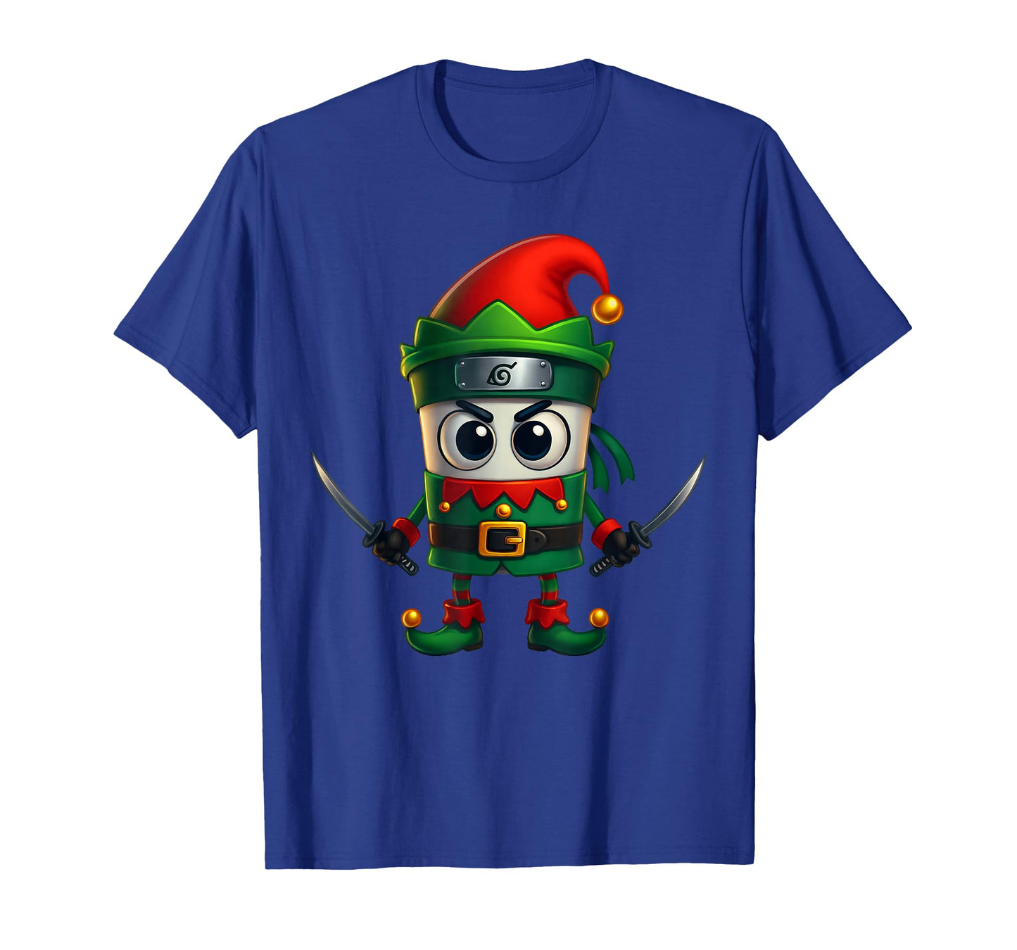 Brainrot Charater Kid Christmas Costume Cappuccino Elf Santa T-Shirt