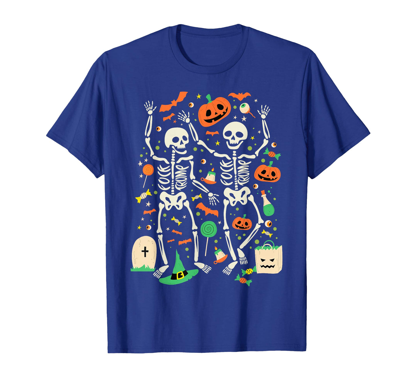 Funny Floral Skeleton Halloween Spooky Costume T-Shirt