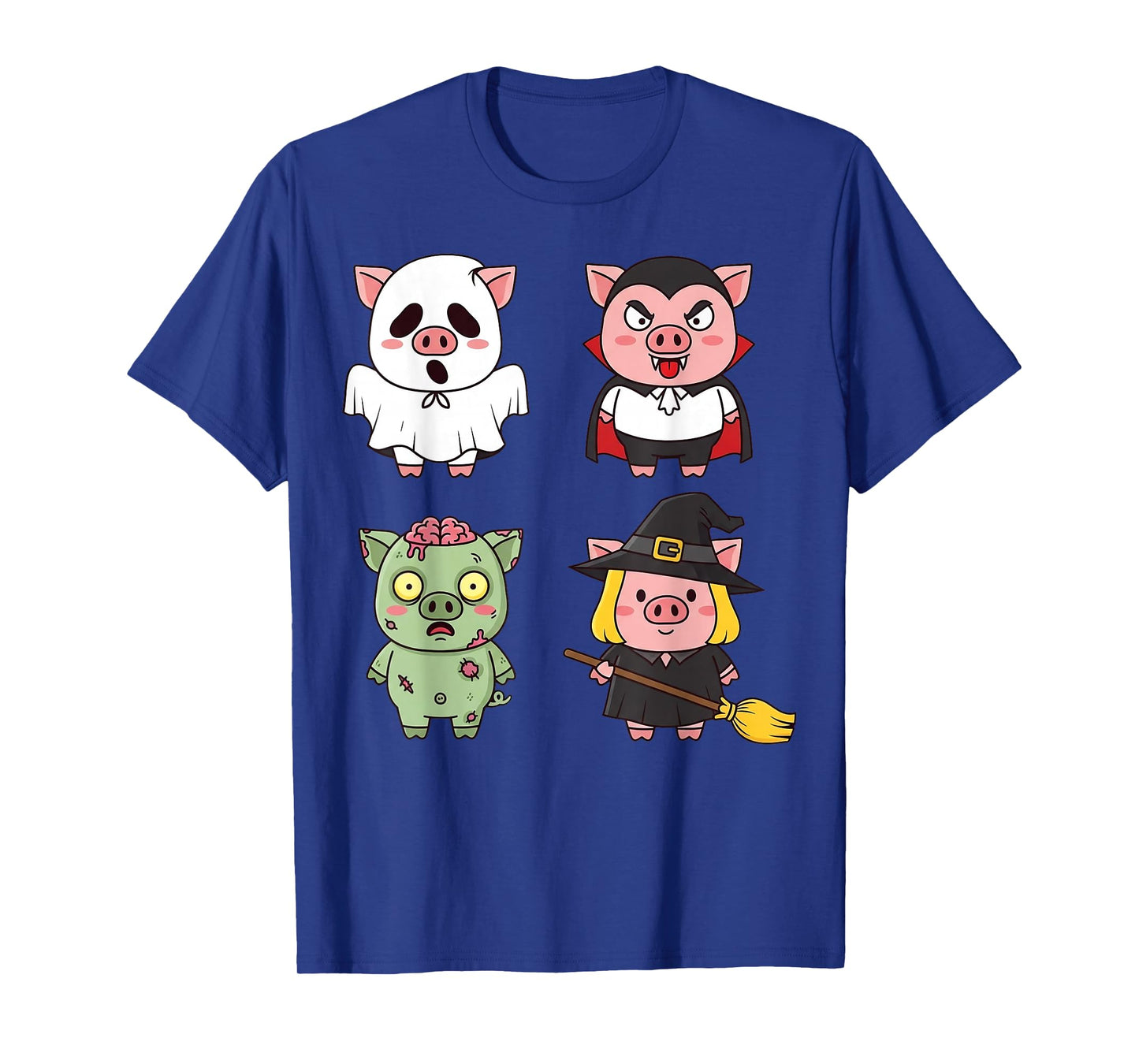 Pig Spooky Witch Boo Zombie Cute Halloween Boys & Girls T-Shirt