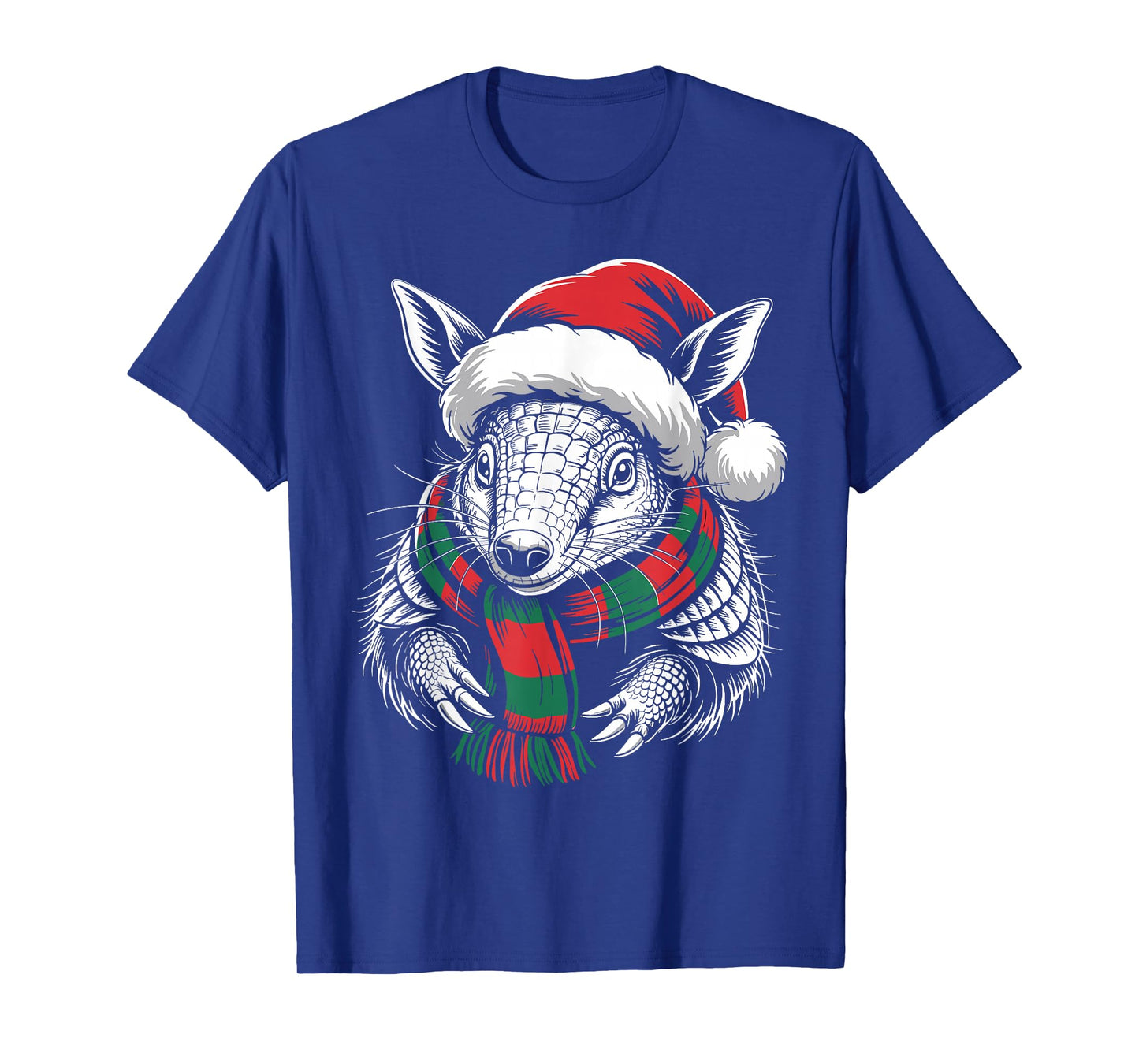Armadillo Xmas Santa Hat Scarf Christmas Costume T-Shirt