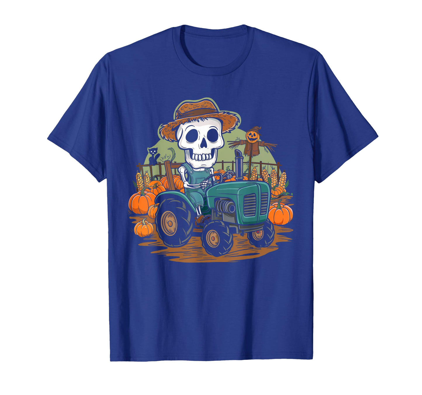 Halloween Farmer Shirt Spooky Tractor Farm Skeleton Farming T-Shirt