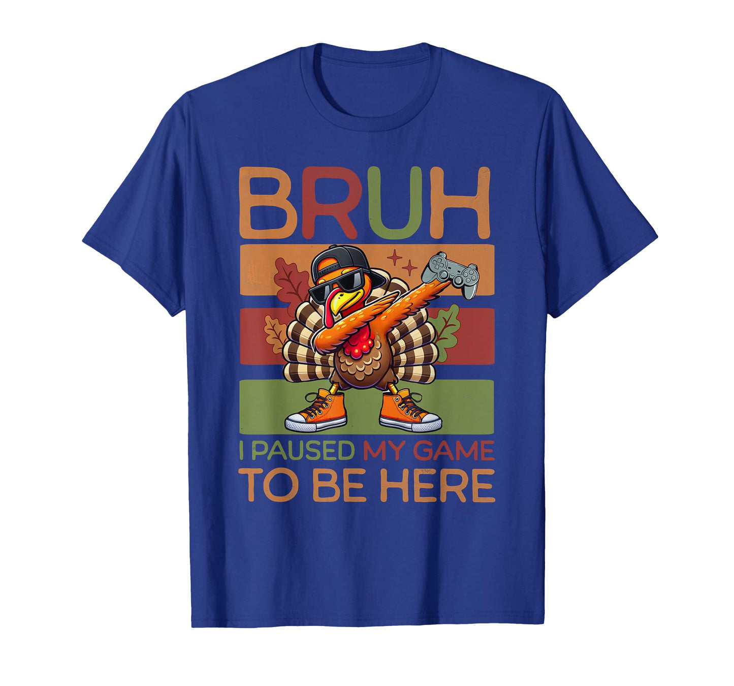 Bruh I Paused My Game To Be Here Thanksgiving Kid Boys Gamer T-Shirt