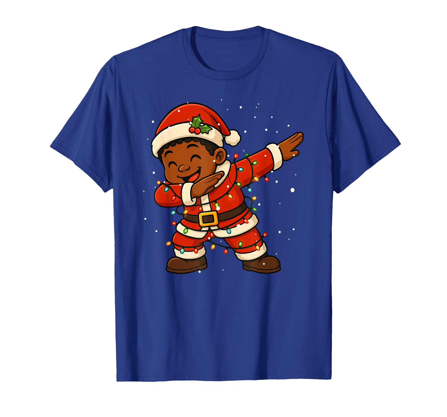 Funny Black Kid Dabbing Merry Christmas Santa Xmas Boys Girl T-Shirt