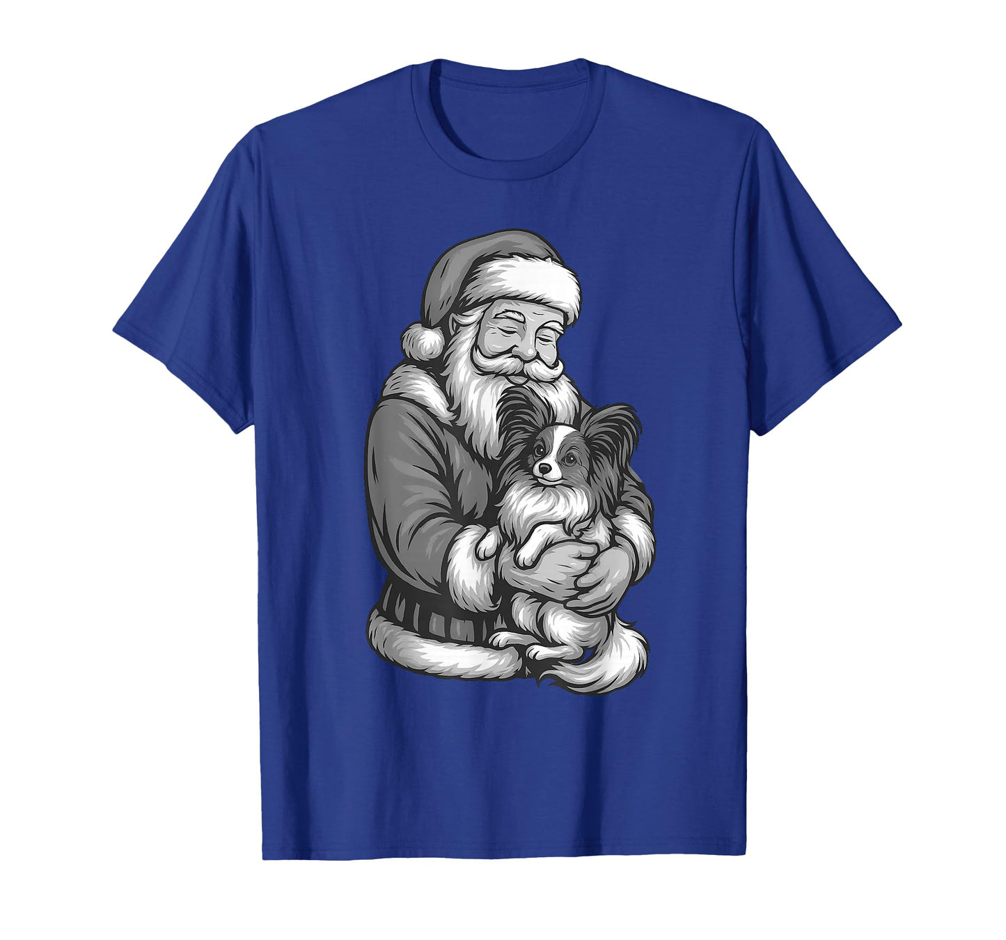 Papillon Dog Santa Claus Christmas Dog Lover T-Shirt