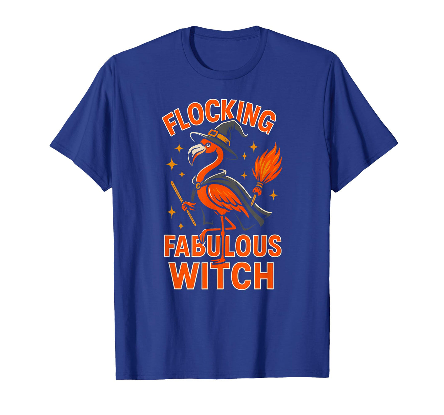 Flocking Fabulous Witch Flamingo Halloween Women's Spooky T-Shirt