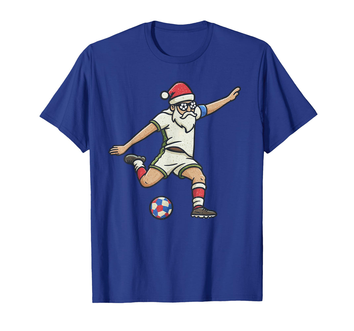 Santa Playing Soccer Christmas Vintage Funny Xmas Holiday T-Shirt