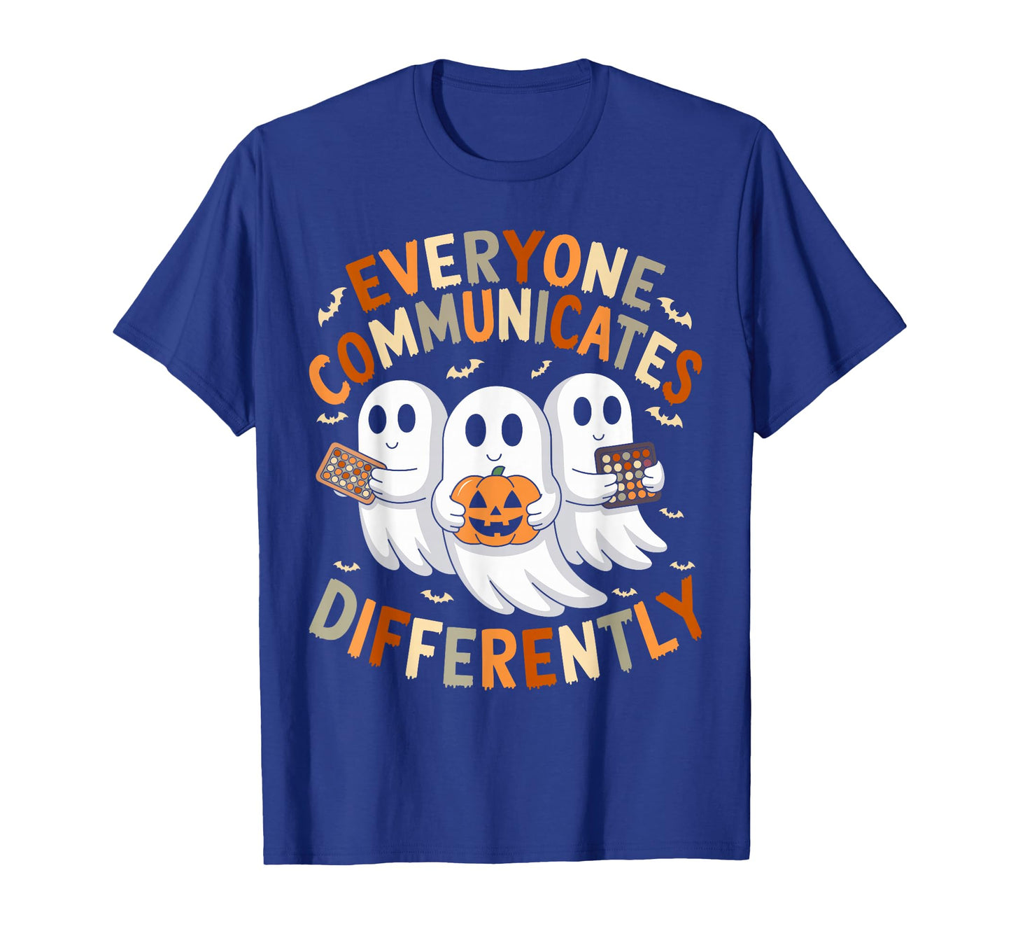 Everyone Communicates Differently Halloween Autism Teacher T-Shirt
