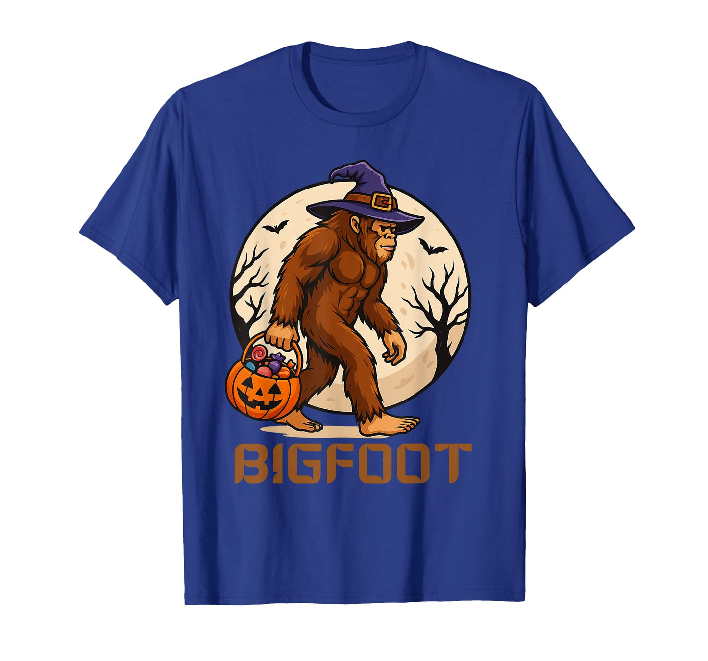 Funny Bigfoot Halloween Witch Hat Pumpkin Candy Costume T-Shirt