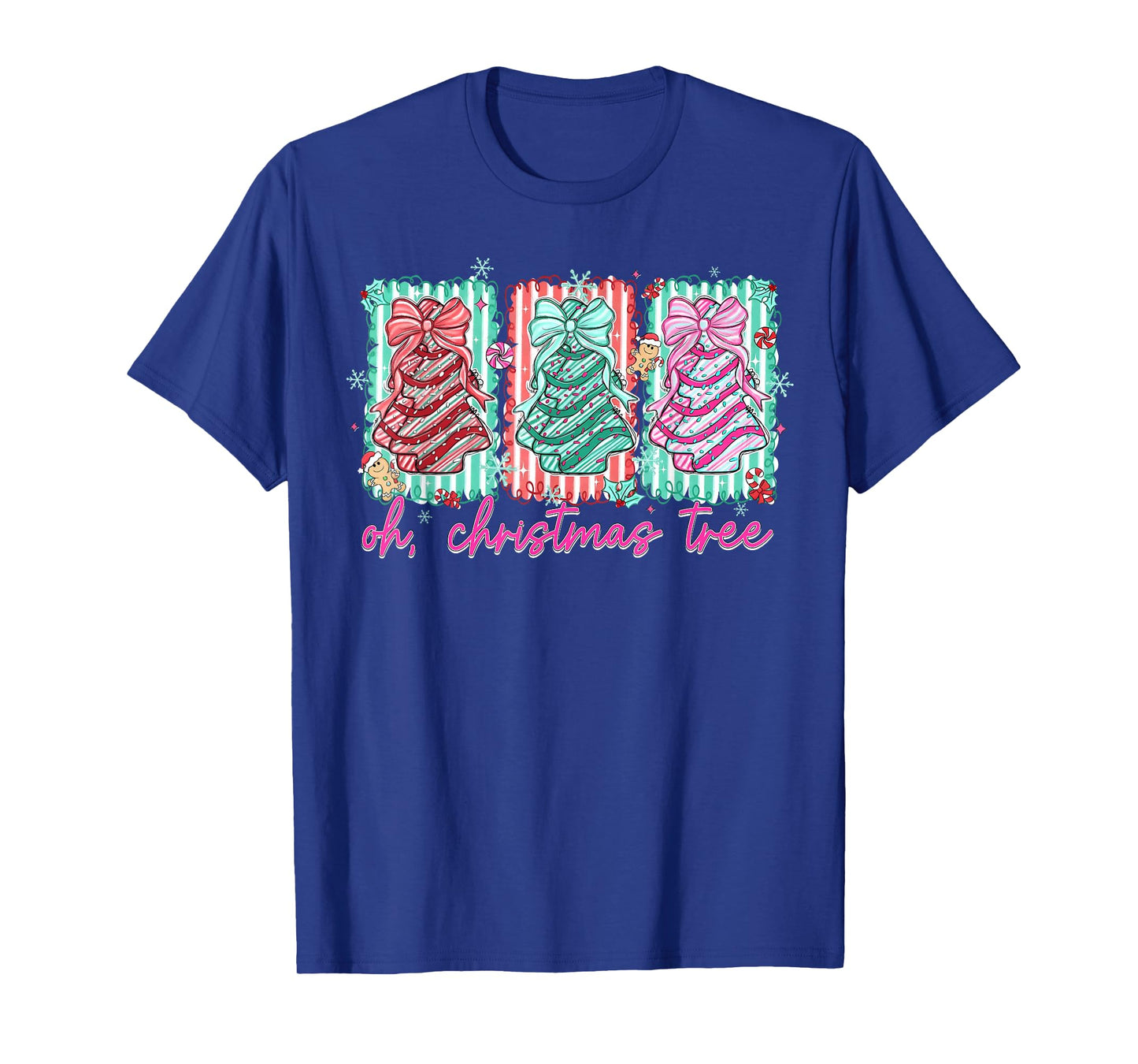 Oh Christmas Tree Xmas Coquette Bow Family Holiday Pajamas T-Shirt