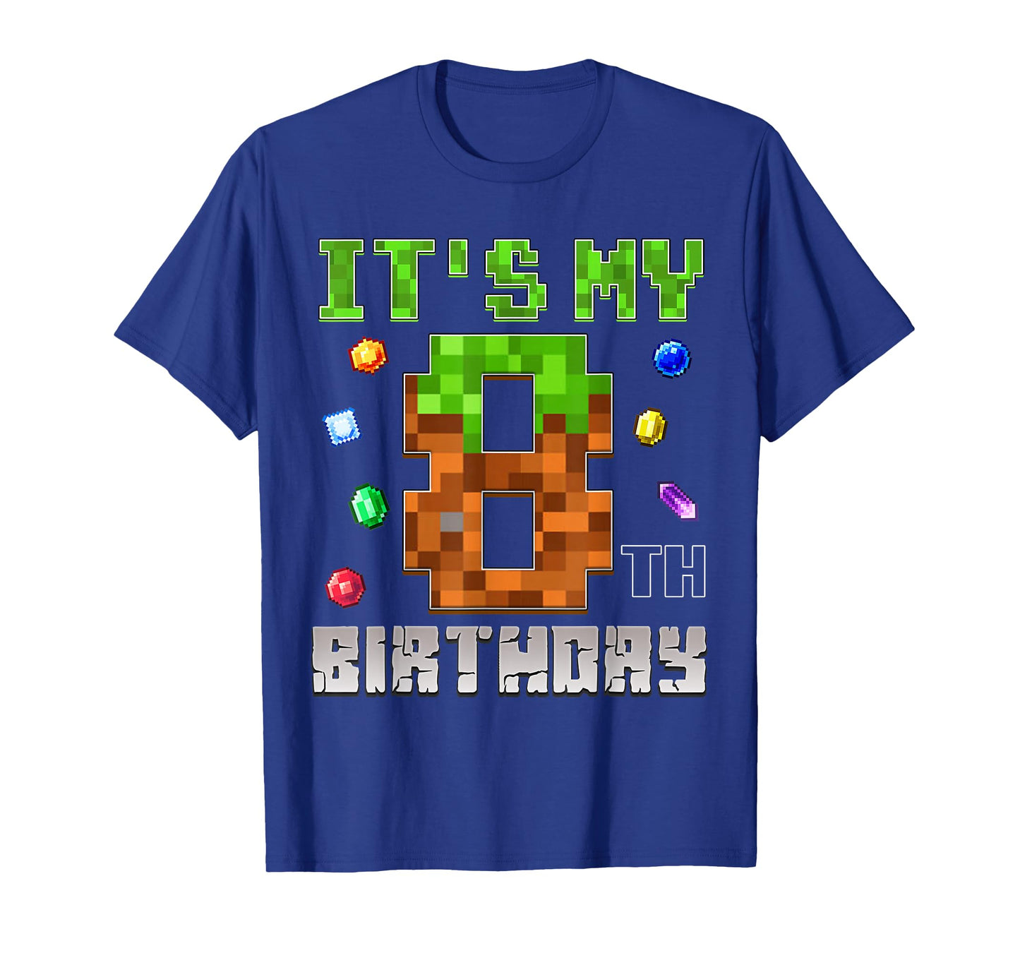Birthday Boy Shirt It's My 8th Birthday Video Game Pixel T-Shirt
