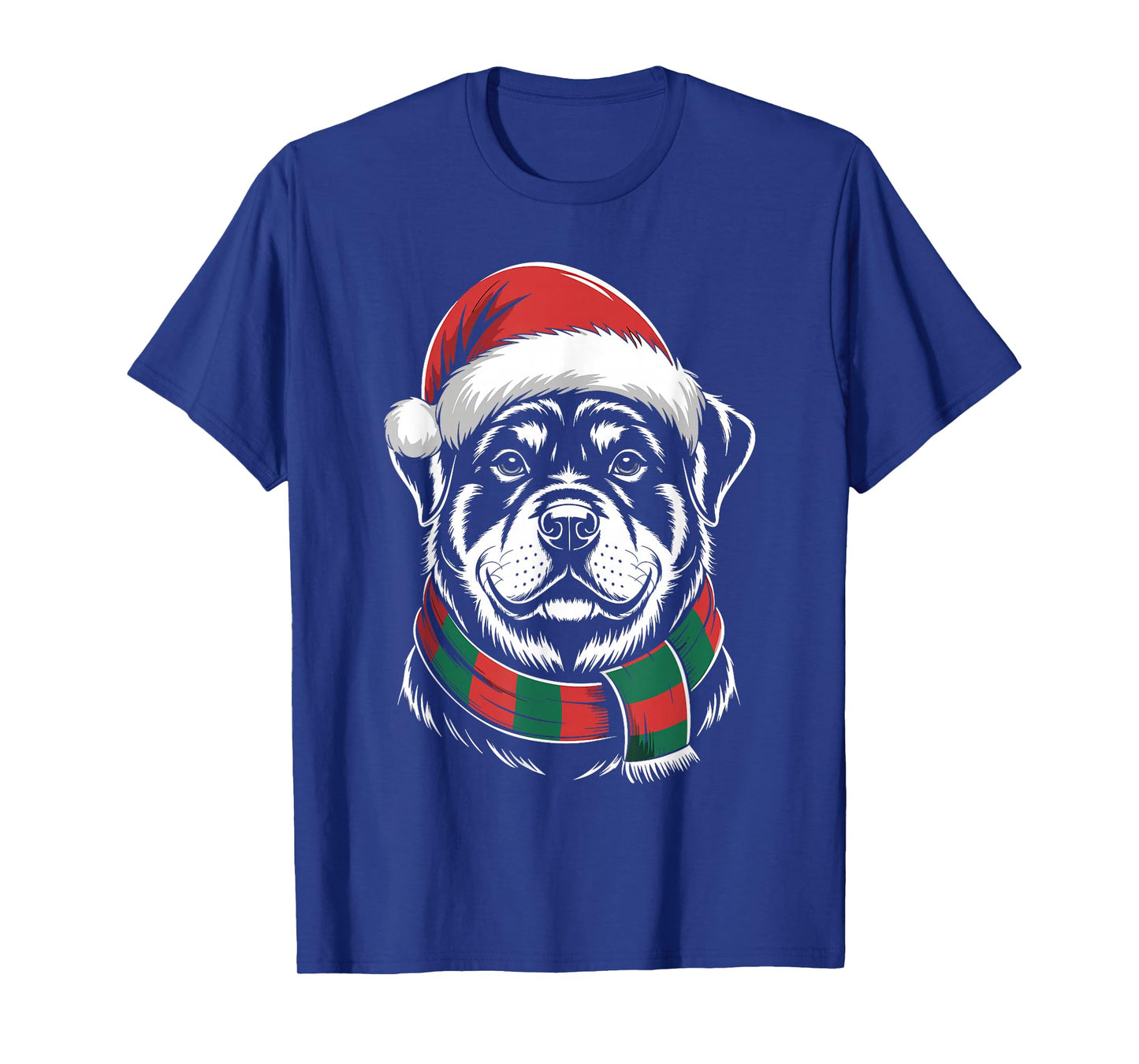 Rottweiler Dog Xmas Santa Hat Scarf Christmas Costume T-Shirt