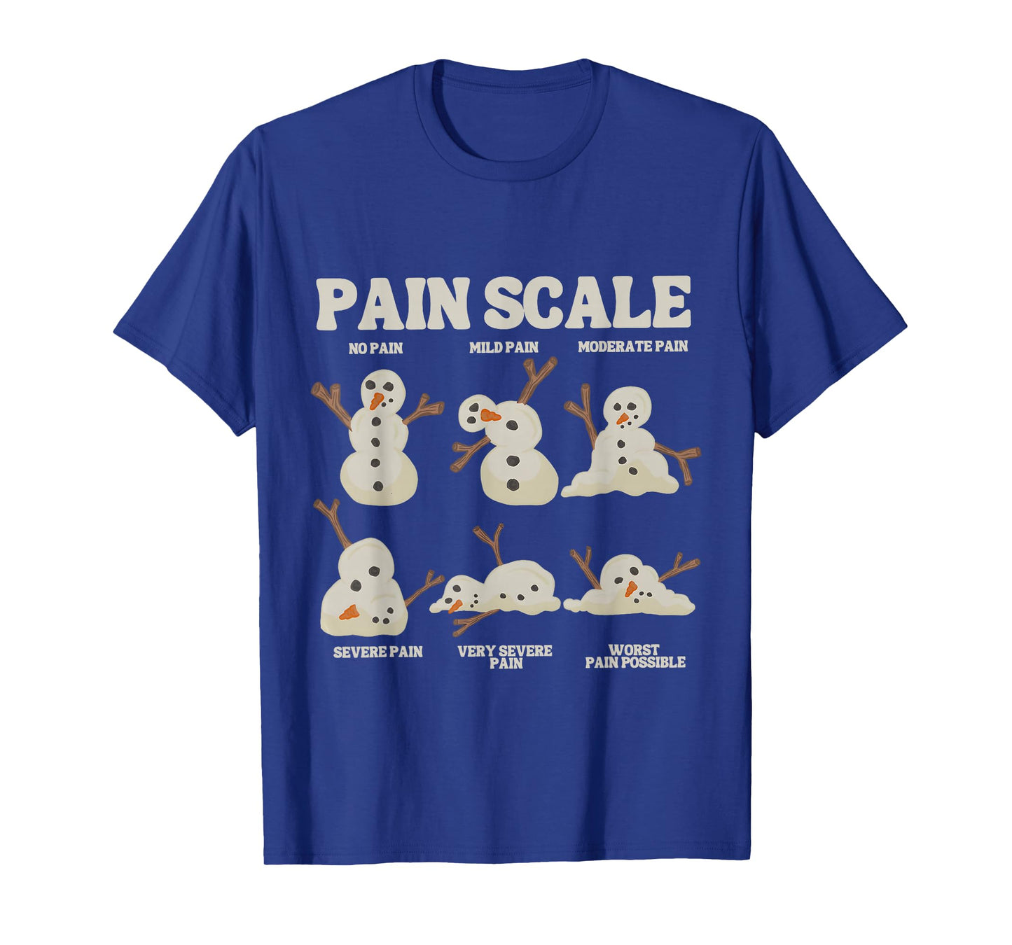 Pain Scale Snowman Funny Nurse Christmas ICU Nurse T-Shirt